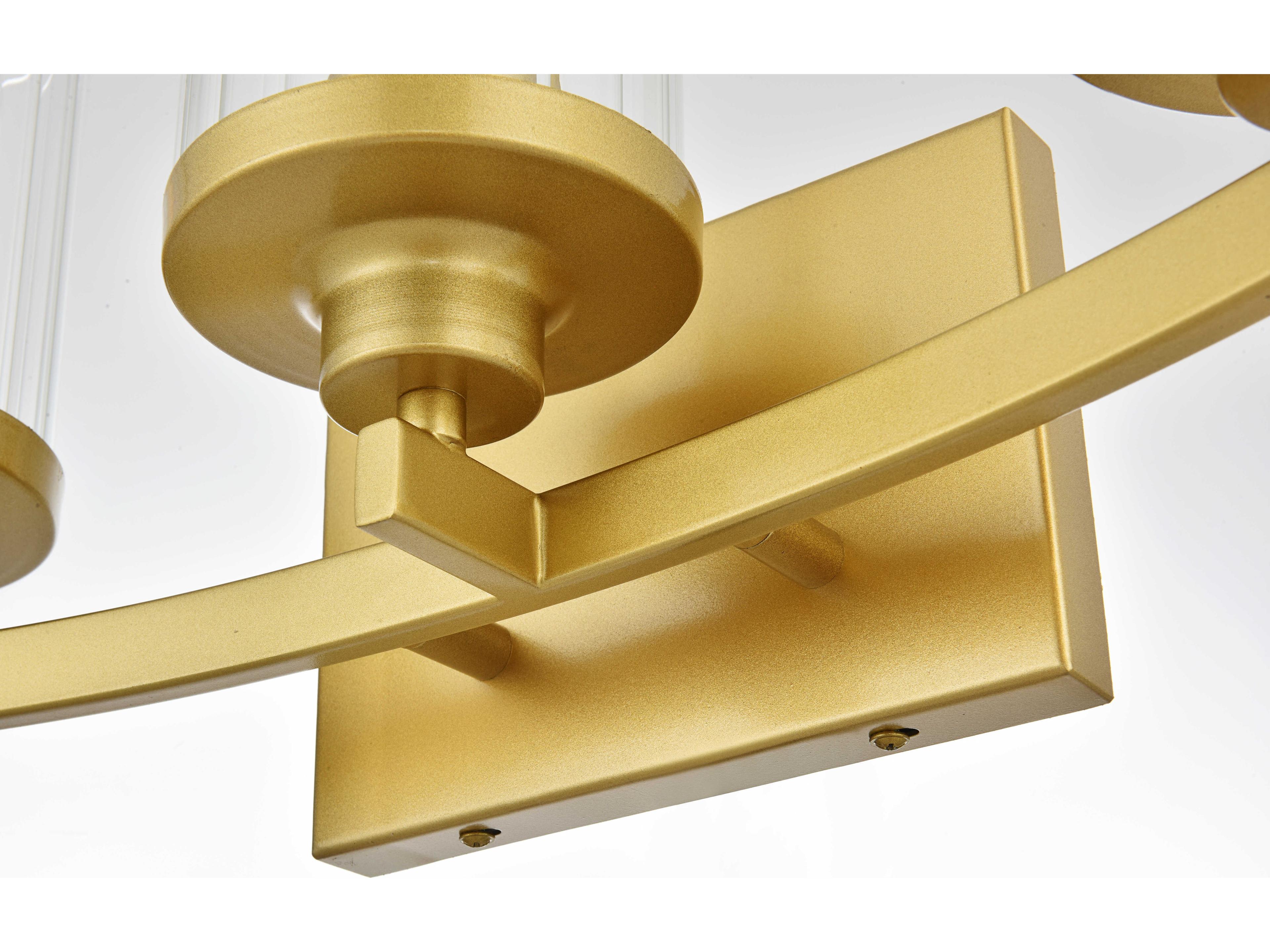 Elegant Lighting Saanvi 3-Light Brass Glass Vanity Light