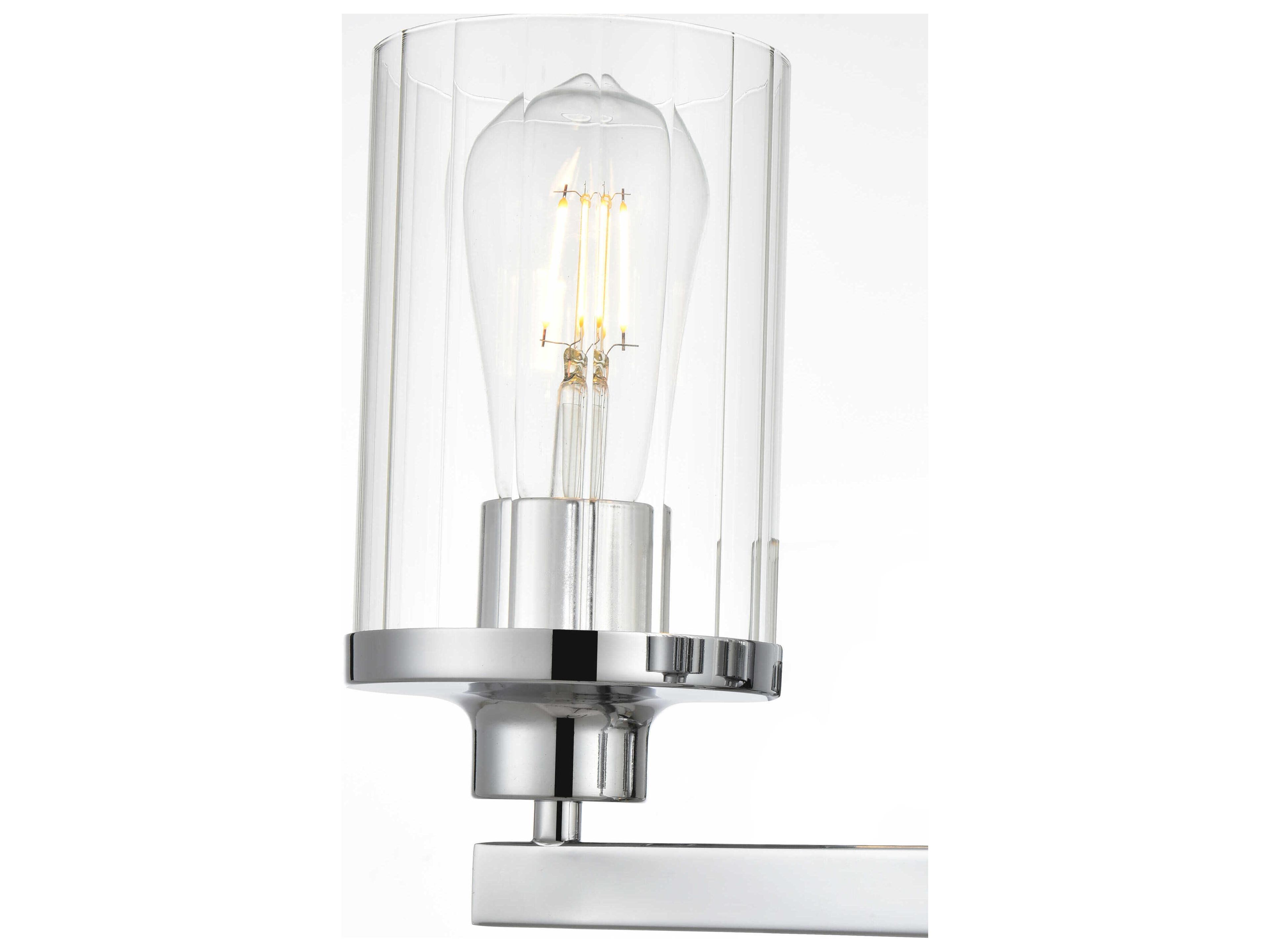 Elegant Lighting Saanvi 3-Light Chrome Glass Vanity Light