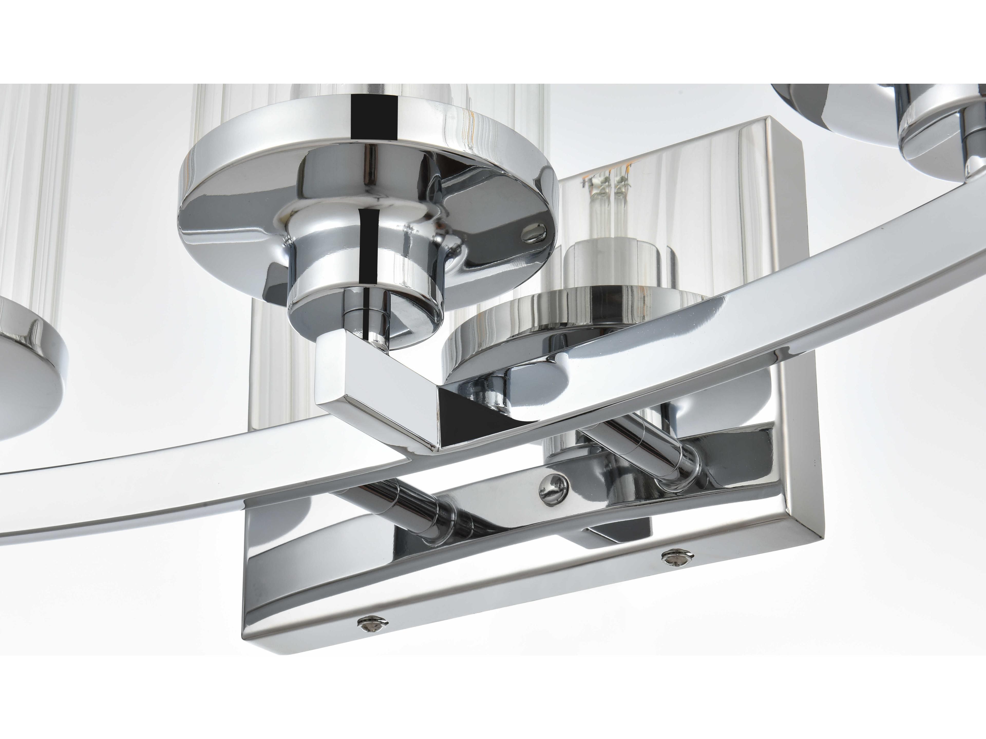 Elegant Lighting Saanvi 3-Light Chrome Glass Vanity Light