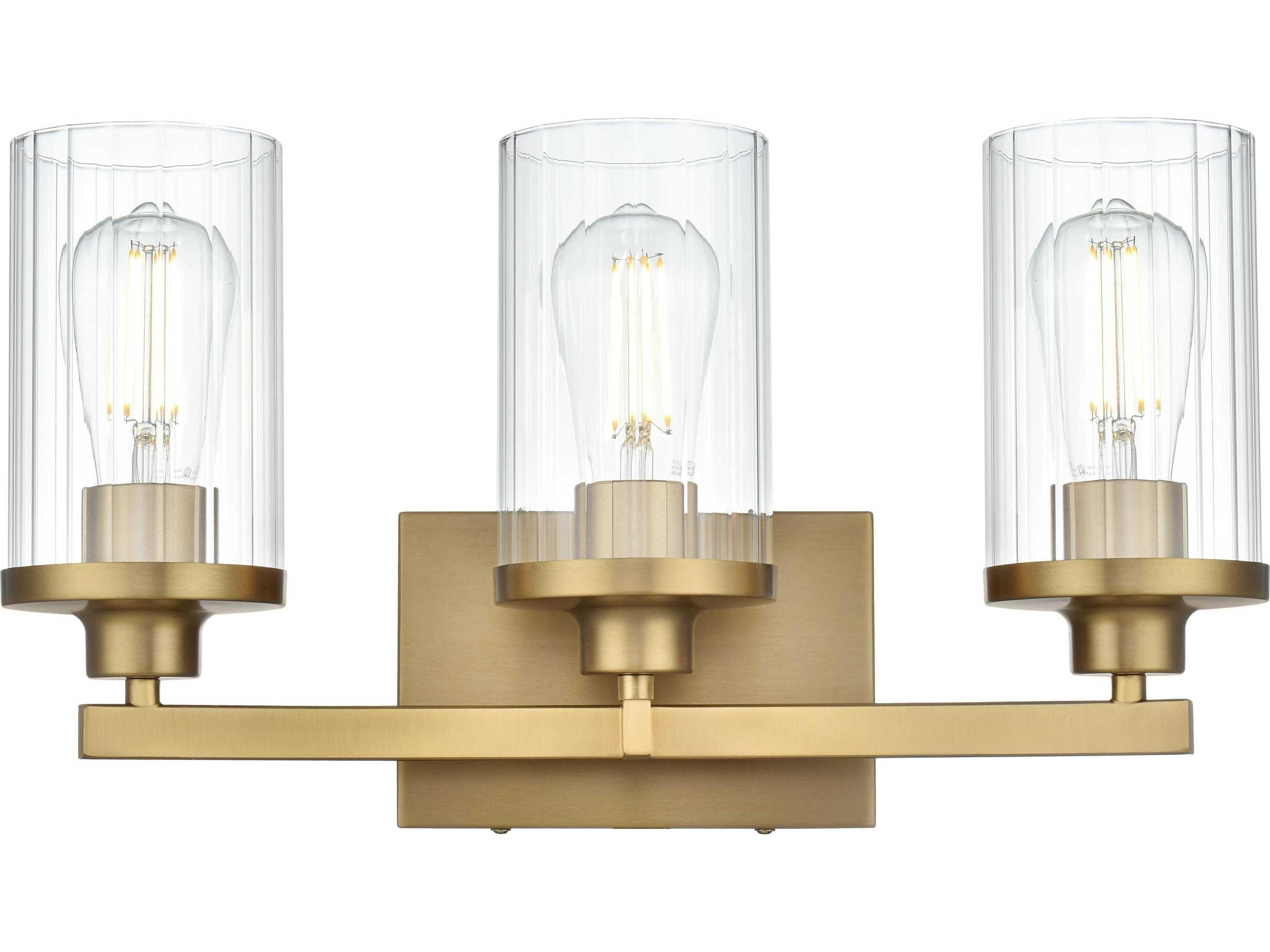 Elegant Lighting Thane 3-Light Satin Gold Vanity Light