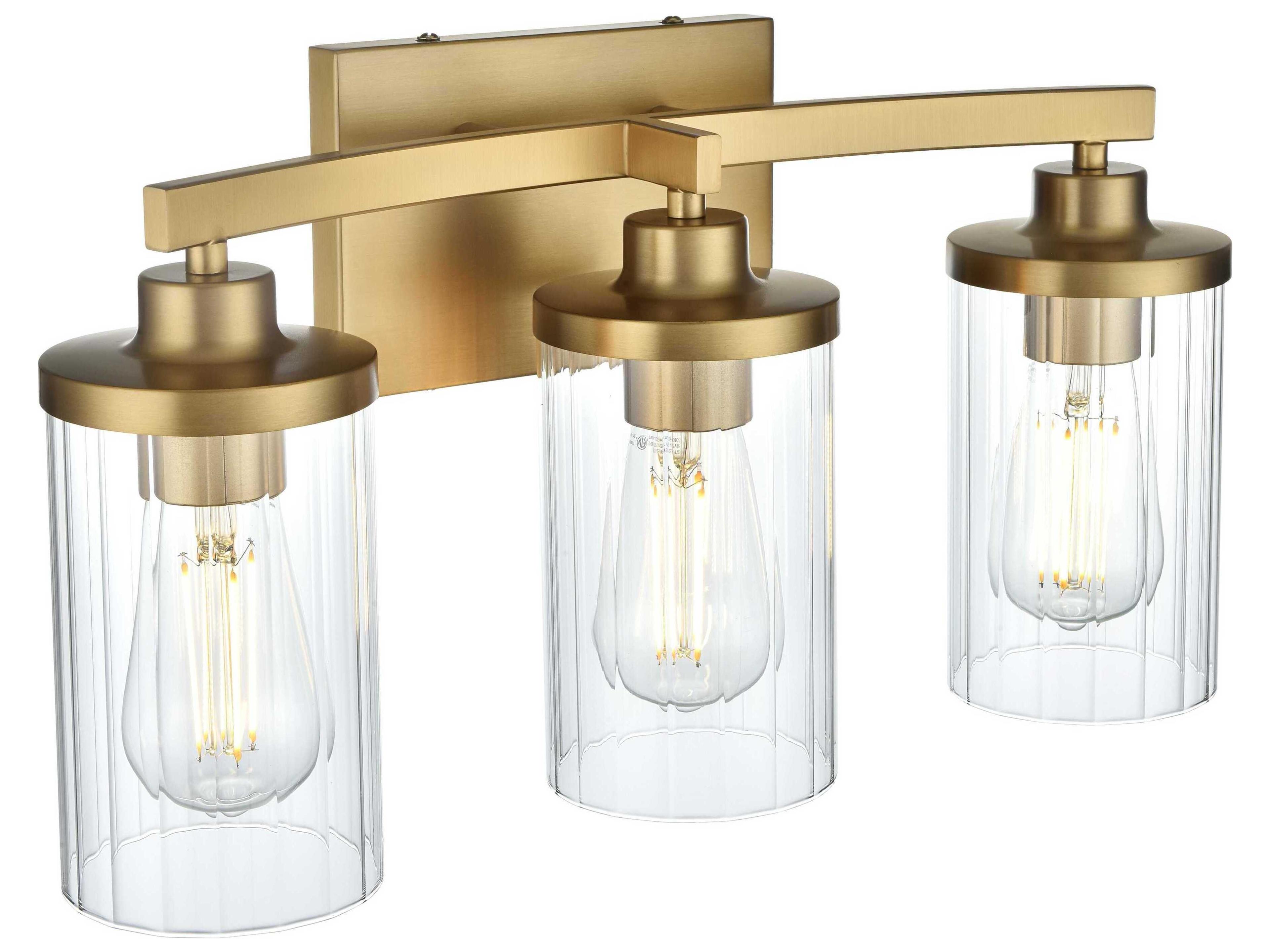 Elegant Lighting Thane 3-Light Satin Gold Vanity Light