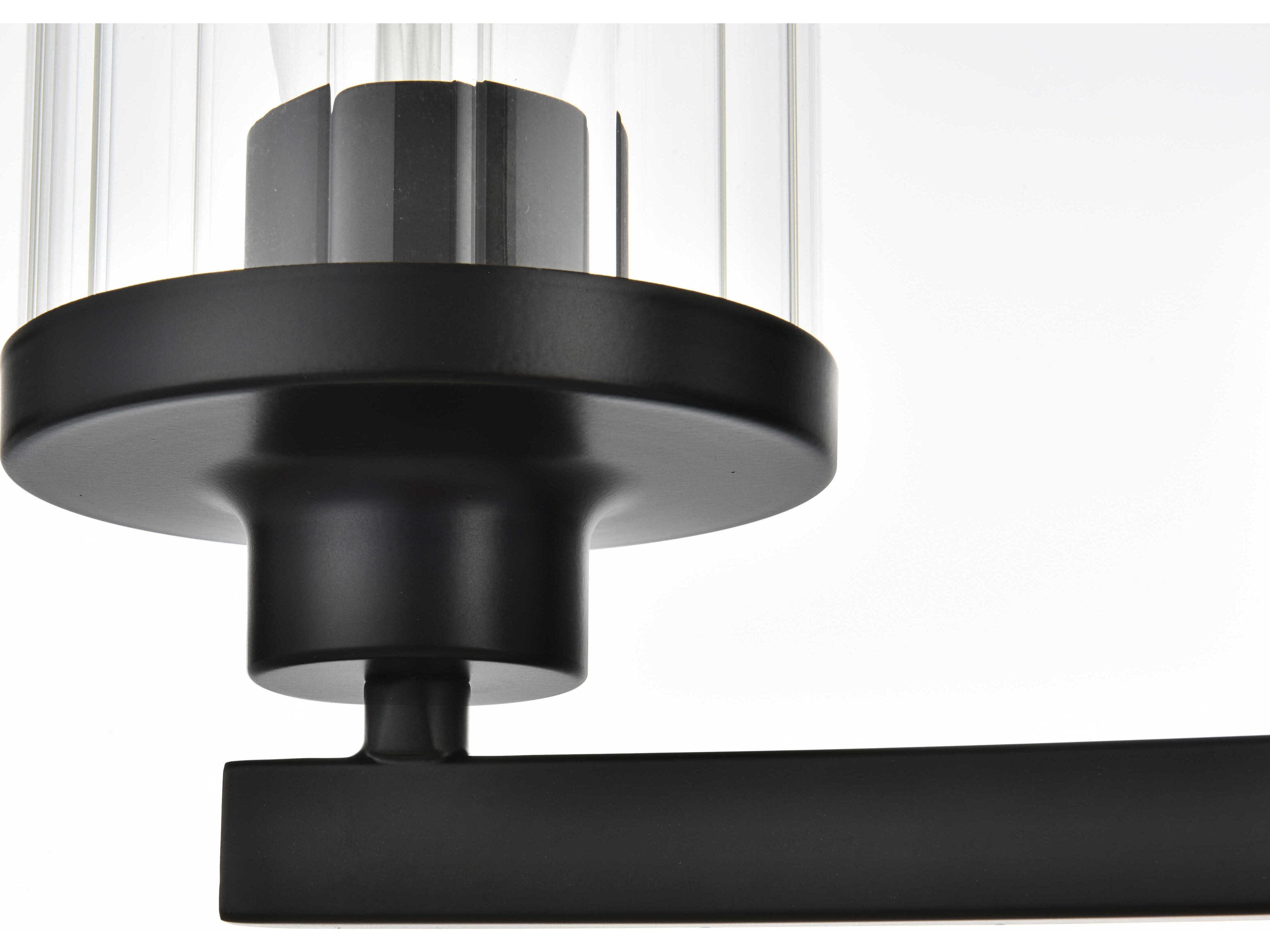 Elegant Lighting Saanvi 4-Light Black Glass Vanity Light