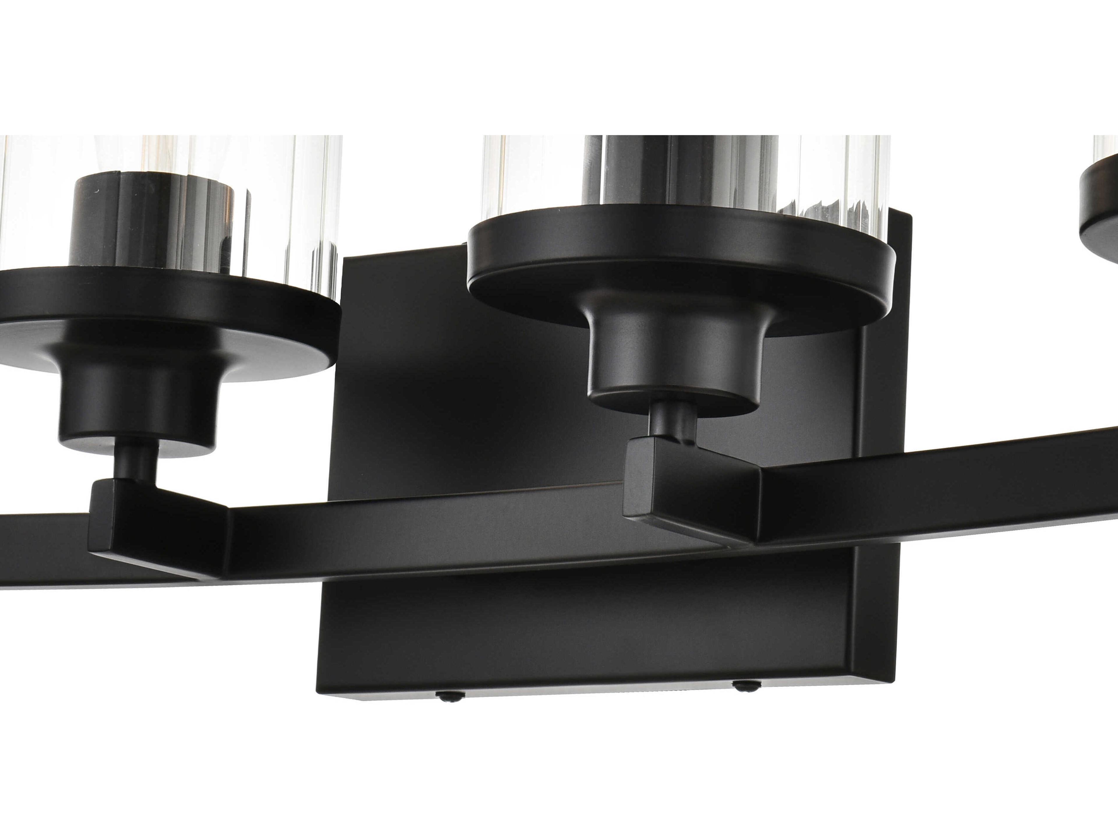 Elegant Lighting Saanvi 4-Light Black Glass Vanity Light