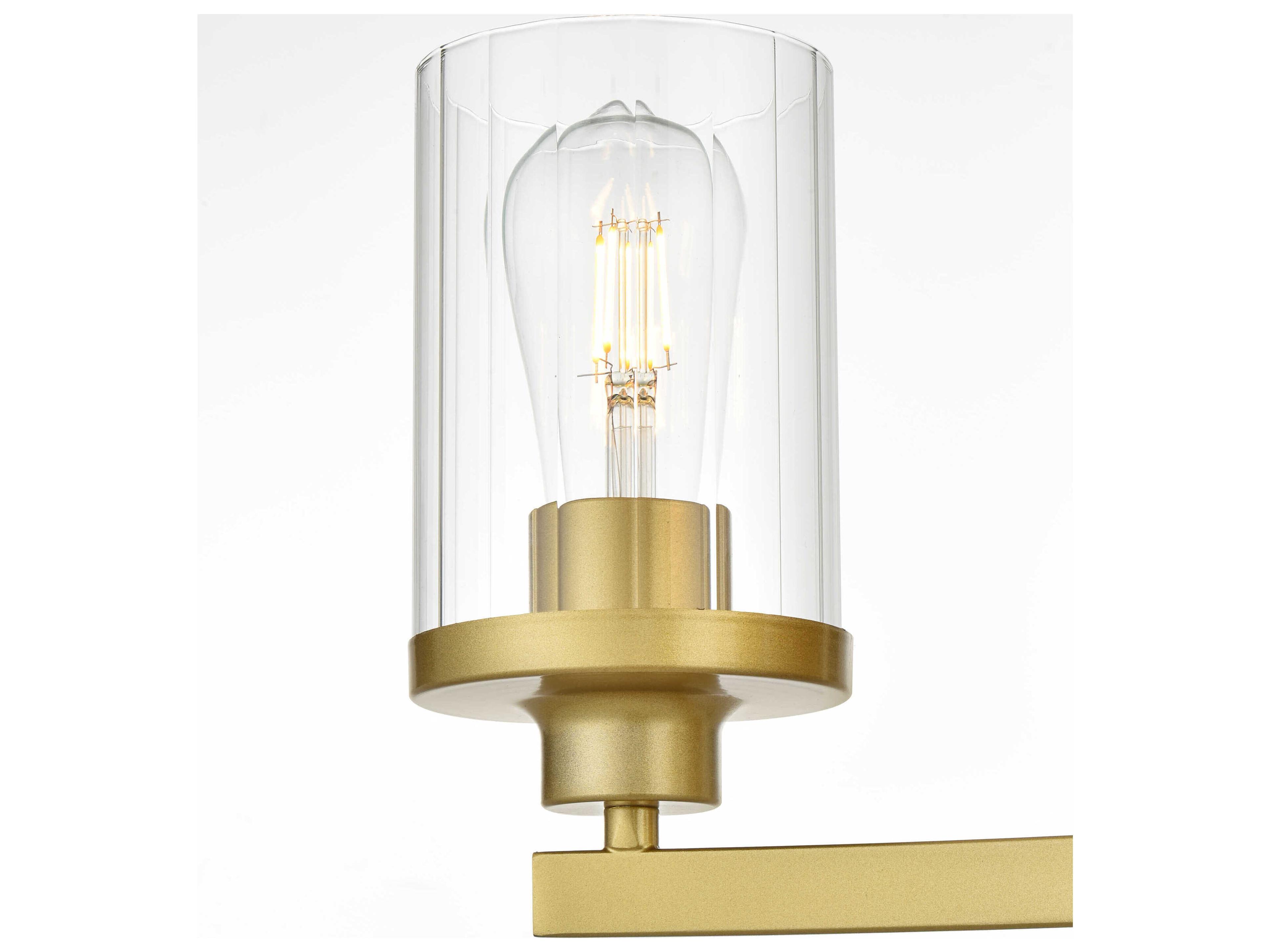 Elegant Lighting Saanvi 4-Light Brass Glass Vanity Light