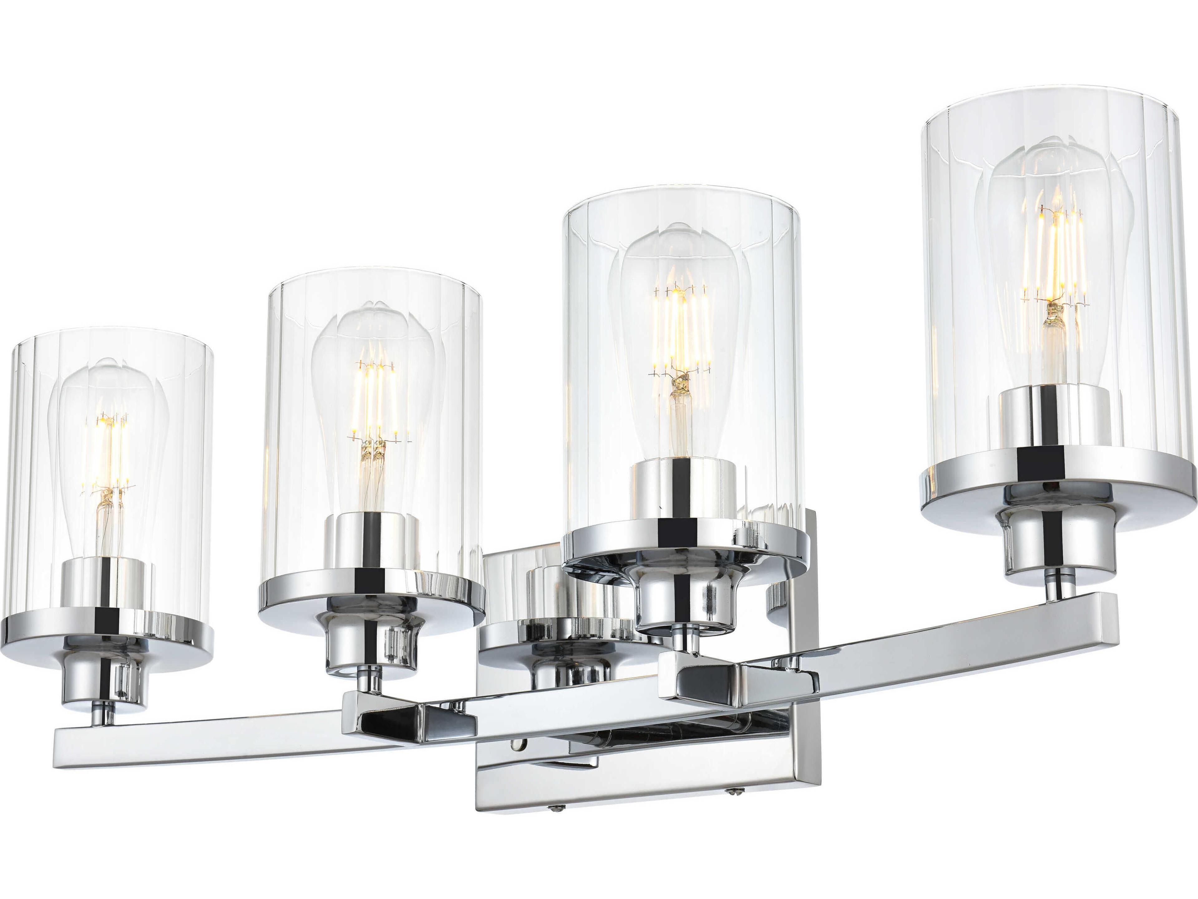 Saanvi 4-Light Chrome Glass Vanity Light
