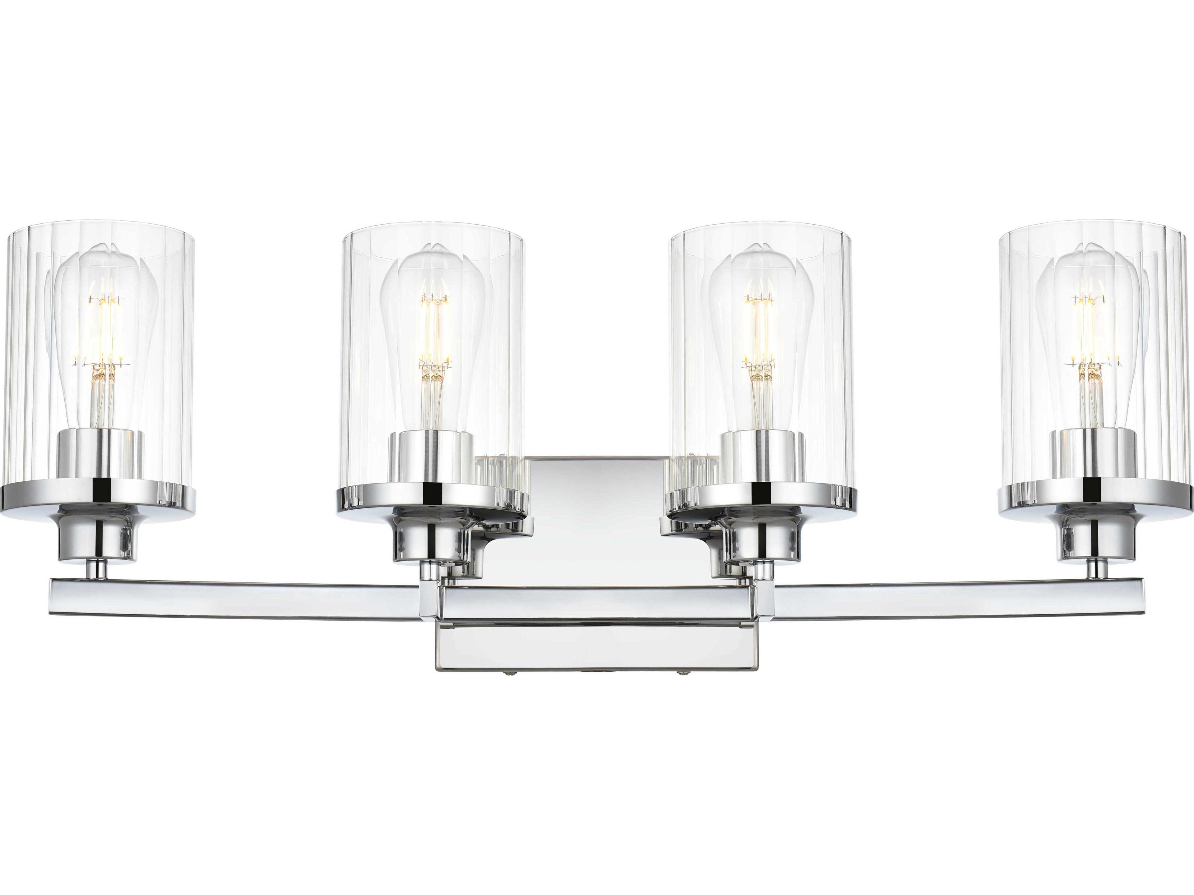 Elegant Lighting Saanvi 4-Light Chrome Glass Vanity Light