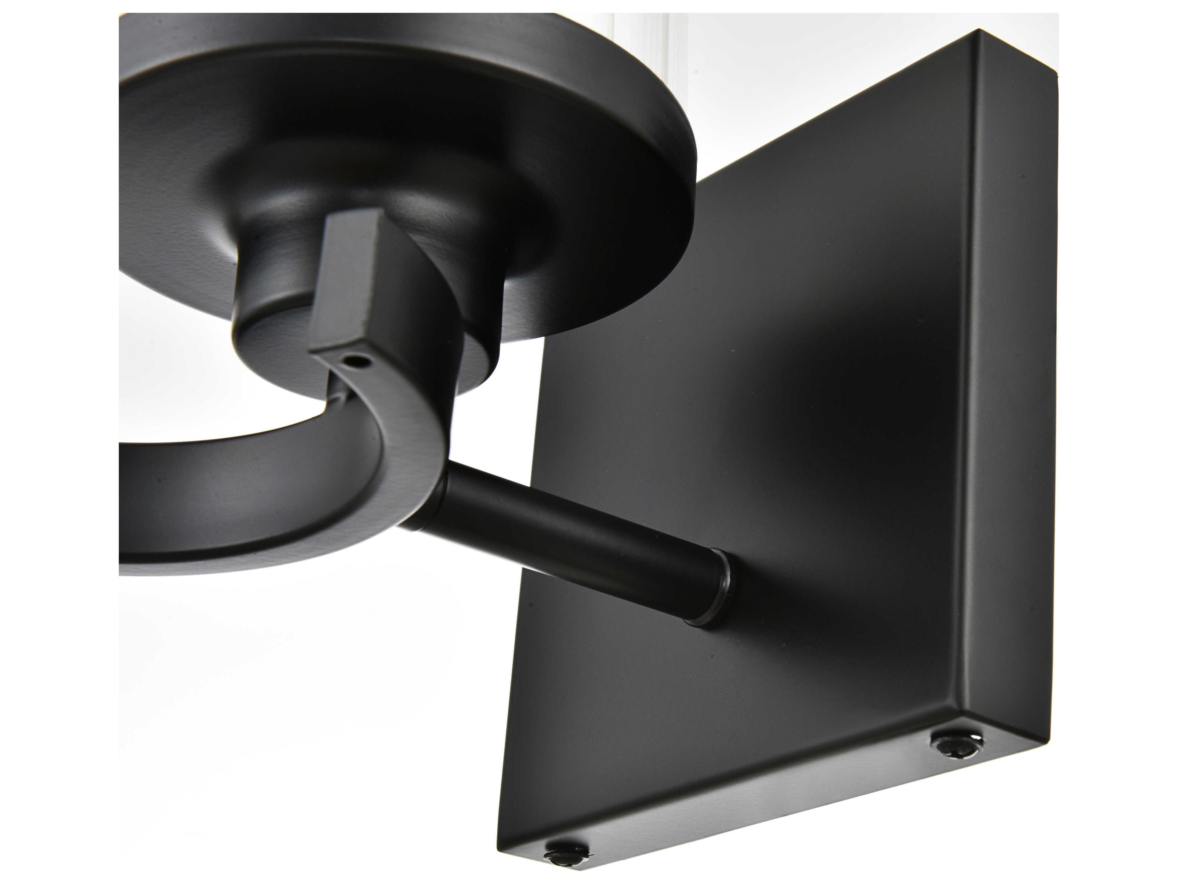 Elegant Lighting Saanvi 1-Light Black Glass Wall Sconce