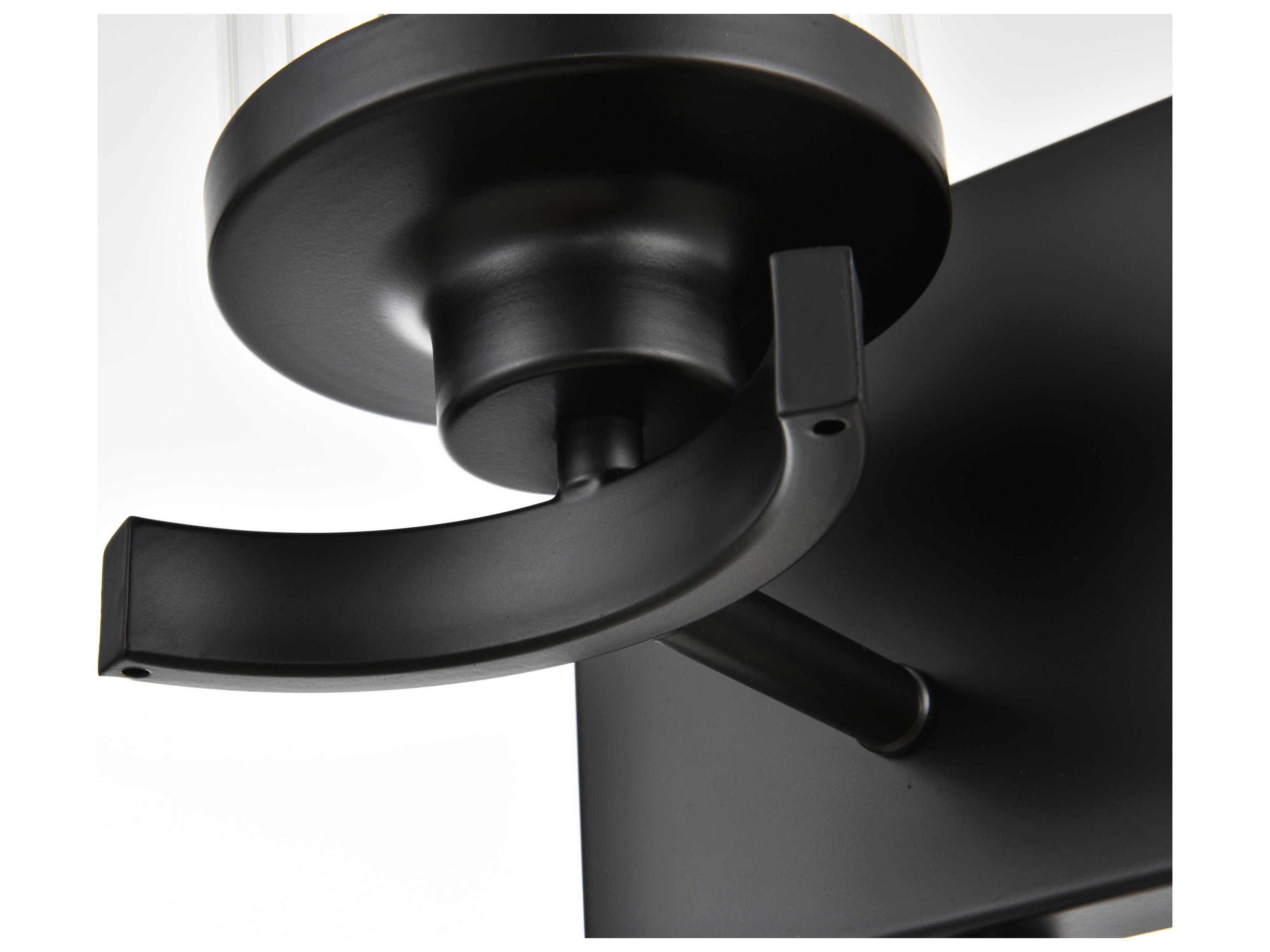 Elegant Lighting Saanvi 1-Light Black Glass Wall Sconce