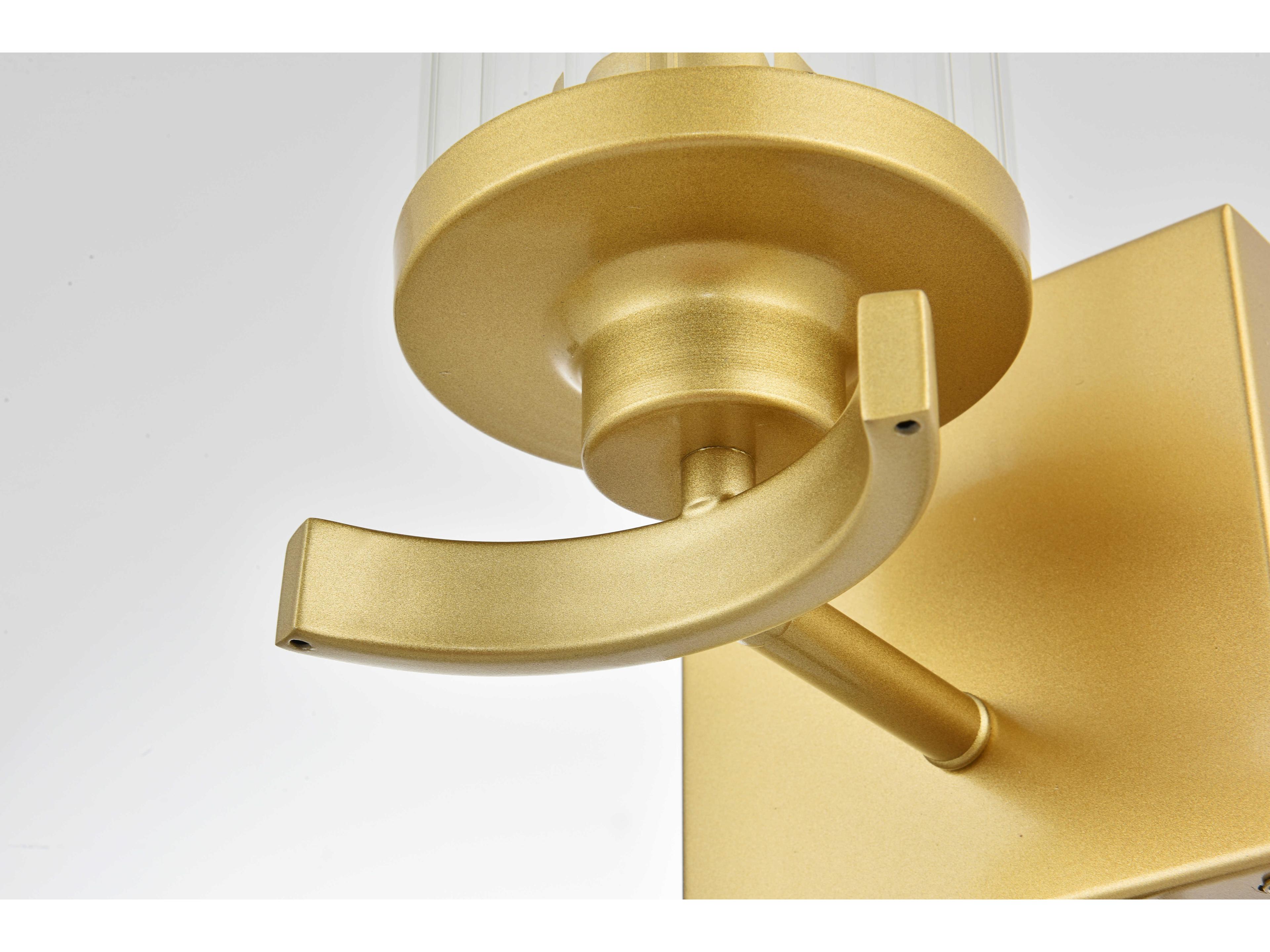 Elegant Lighting Saanvi 1-Light Brass Glass Wall Sconce