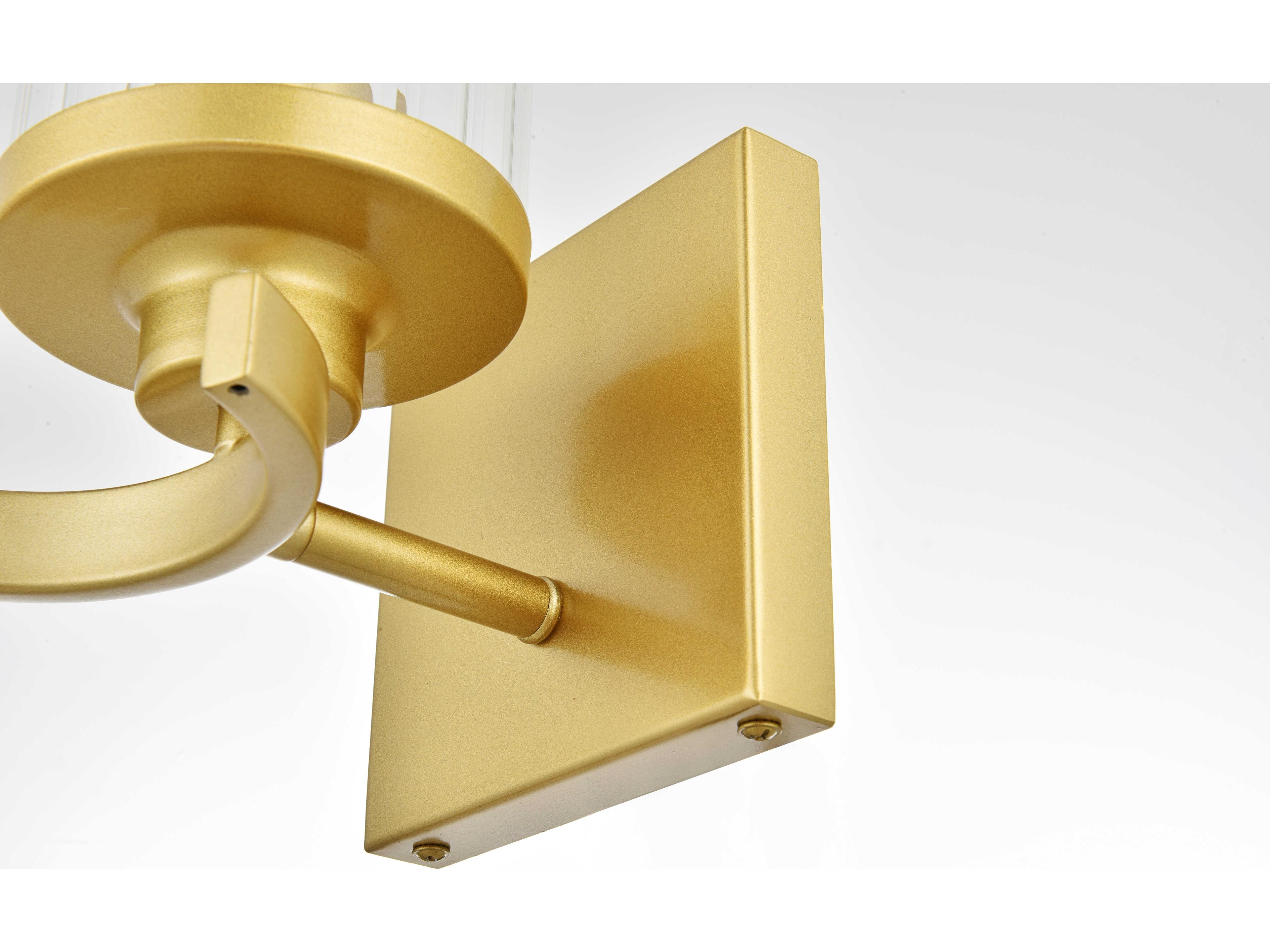 Elegant Lighting Saanvi 1-Light Brass Glass Wall Sconce