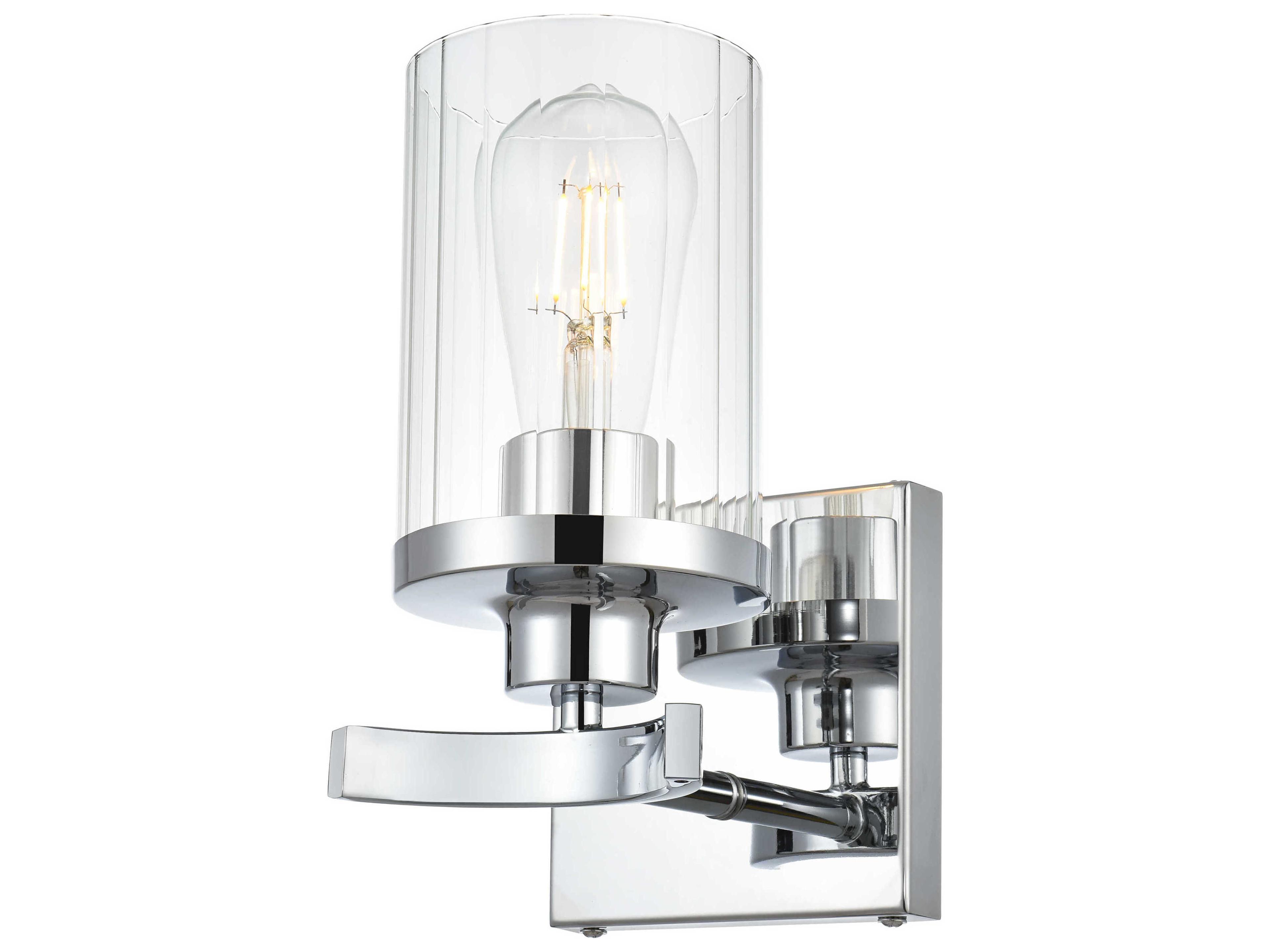 Saanvi 1-Light Chrome Glass Wall Sconce