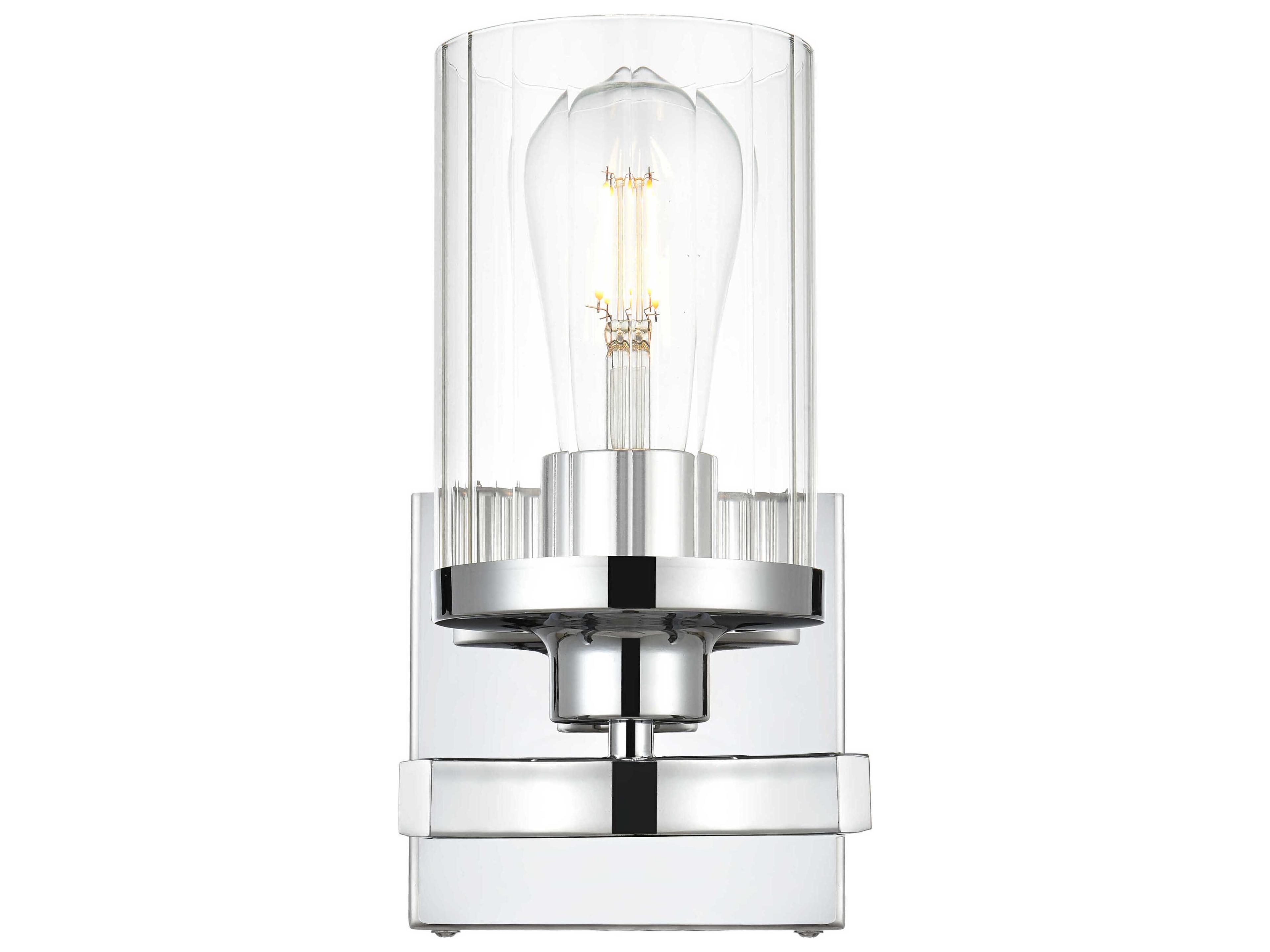 Elegant Lighting Saanvi 1-Light Chrome Glass Wall Sconce