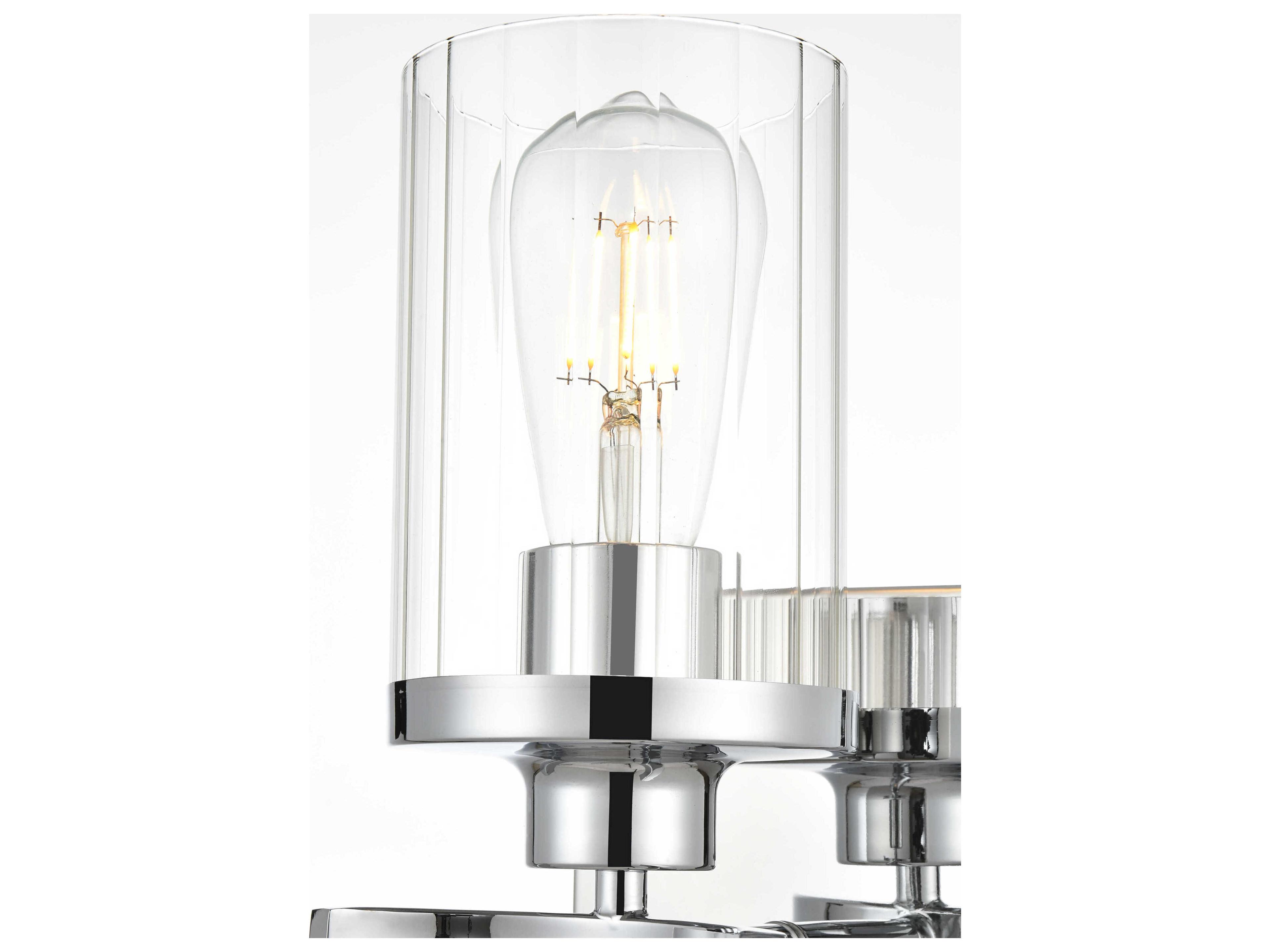 Elegant Lighting Saanvi 1-Light Chrome Glass Wall Sconce