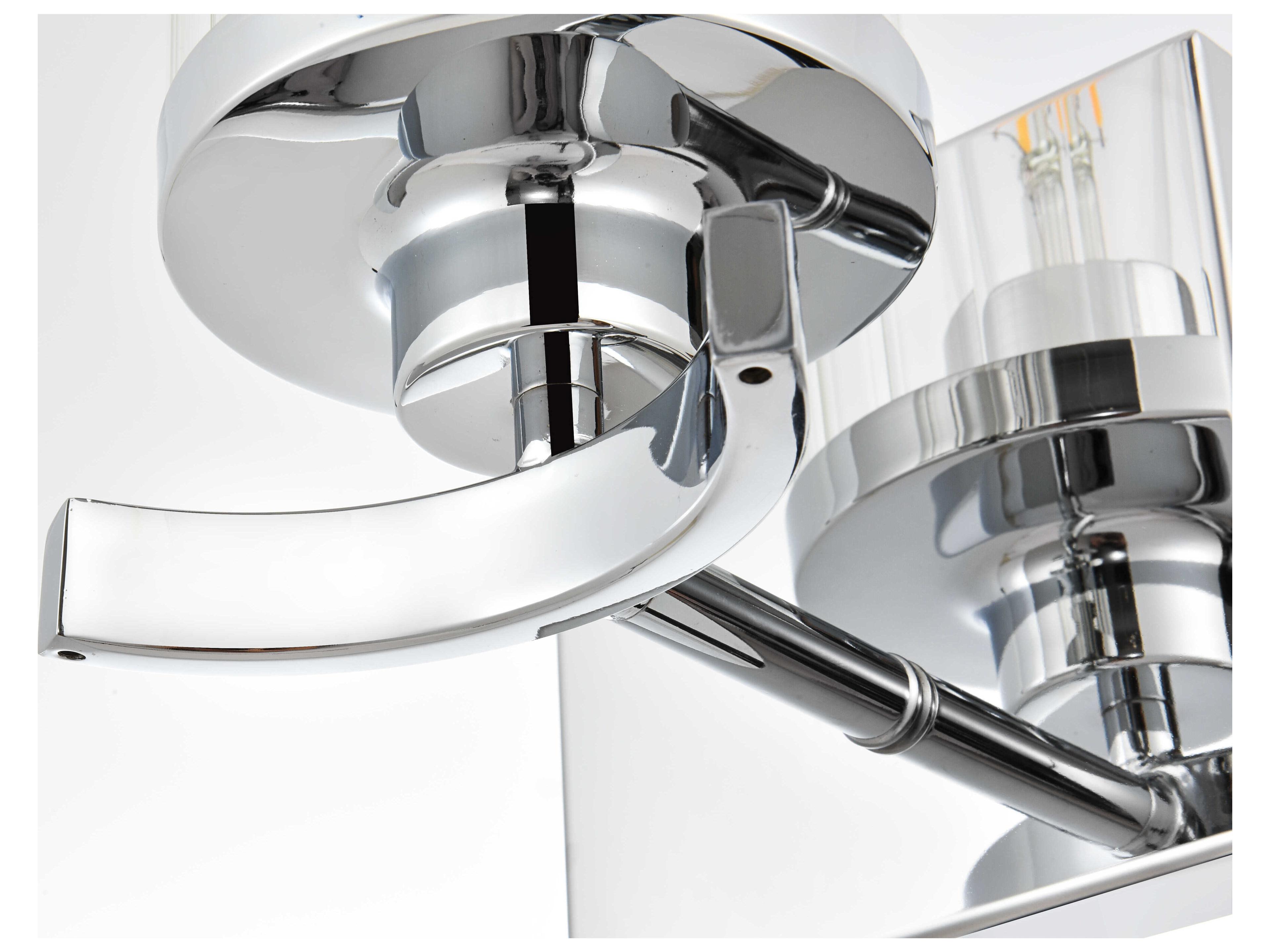 Elegant Lighting Saanvi 1-Light Chrome Glass Wall Sconce