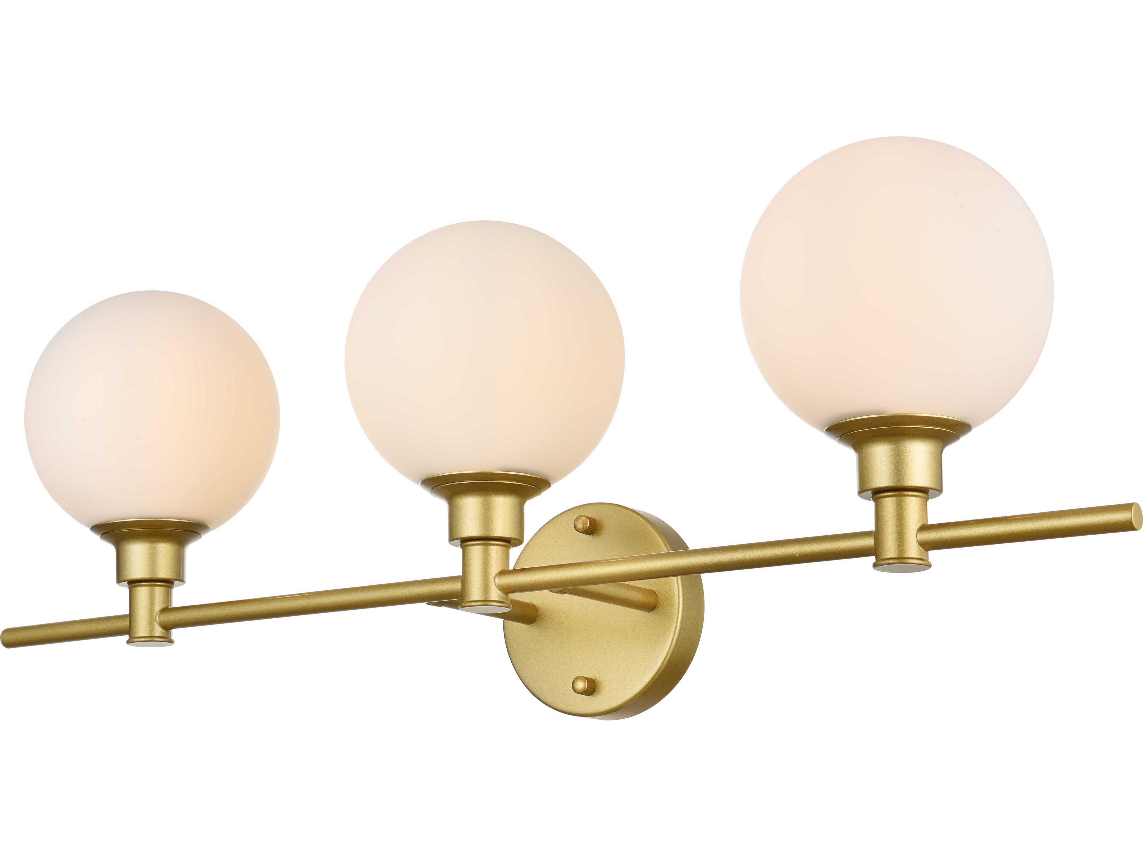 Cordelia 3-Light Brass Glass Vanity Light