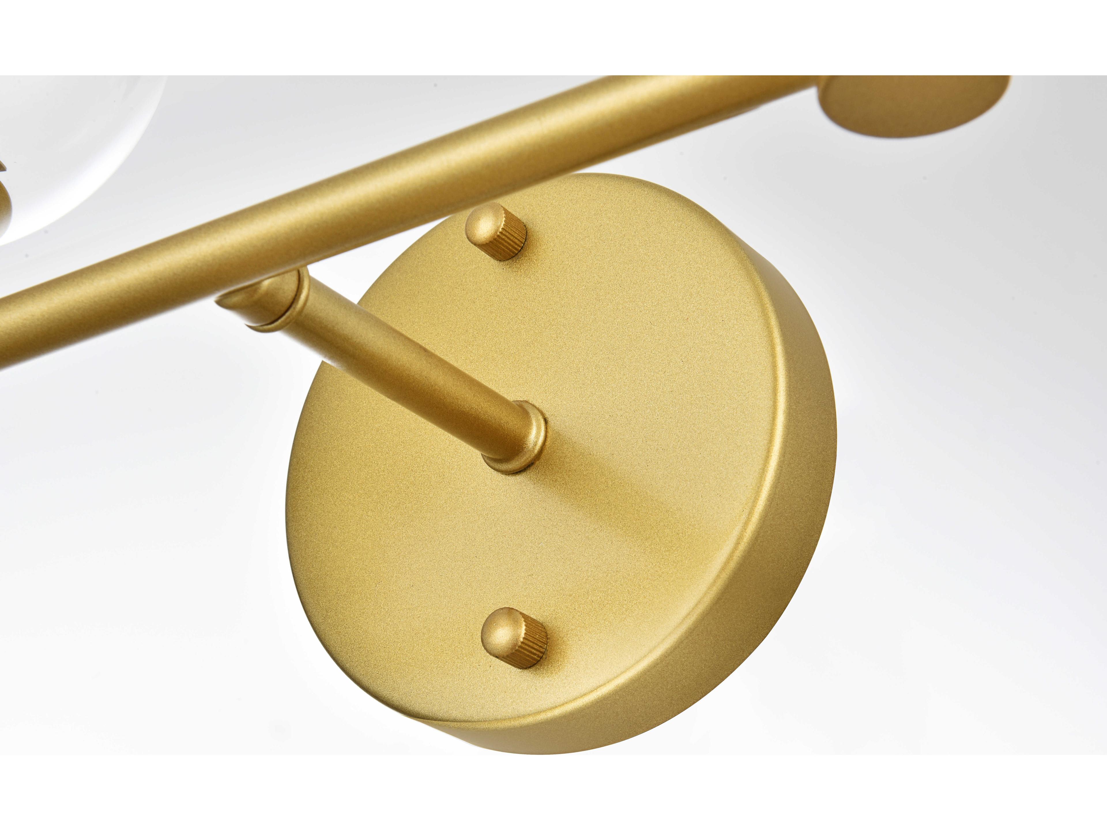 Elegant Lighting Jaelynn 2-Light Brass Glass Vanity Light