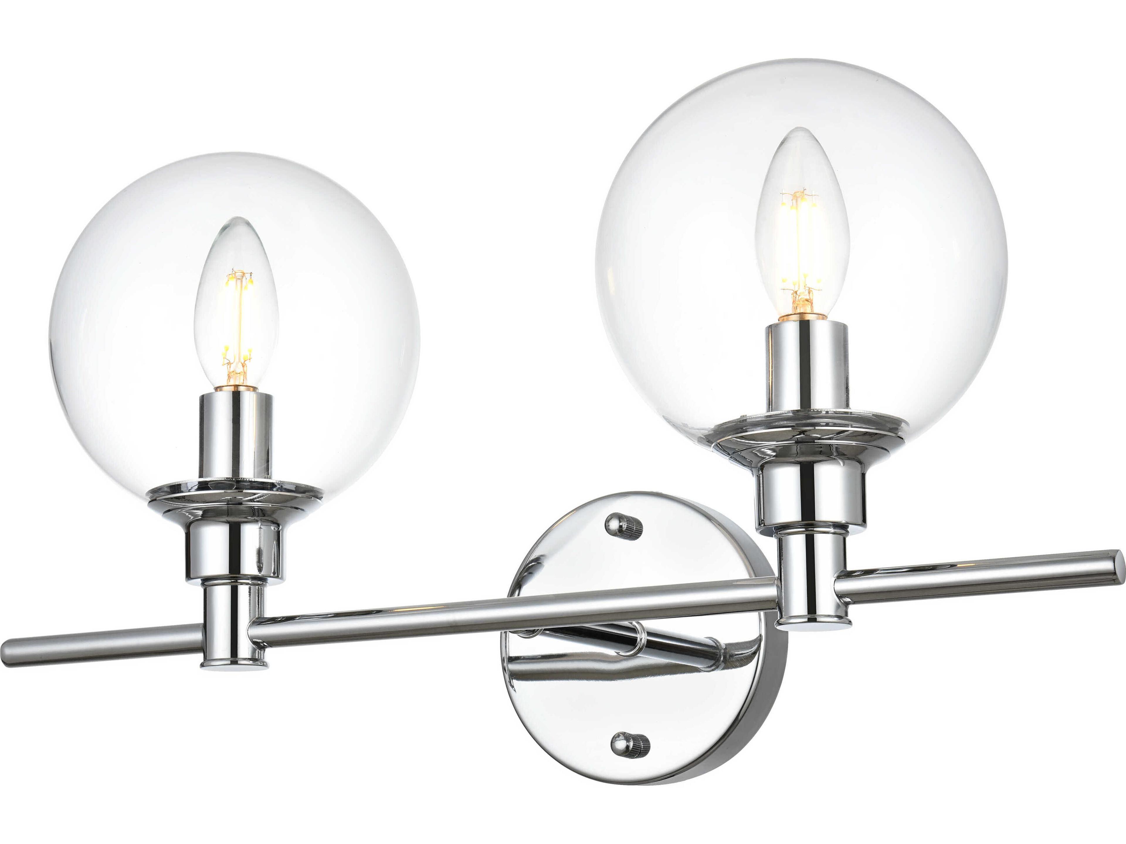 Jaelynn 2-Light Chrome Glass Vanity Light