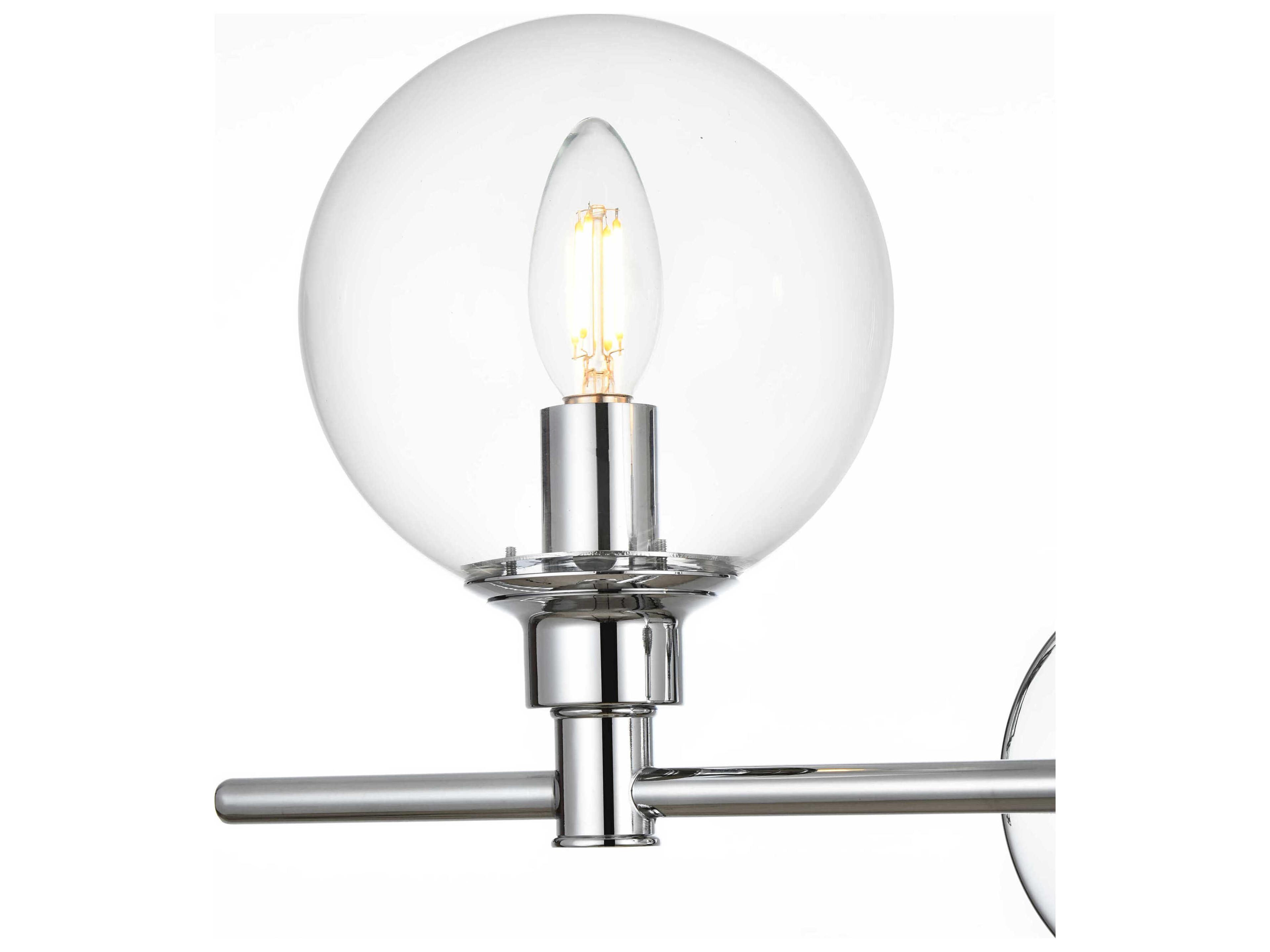 Elegant Lighting Jaelynn 2-Light Chrome Glass Vanity Light