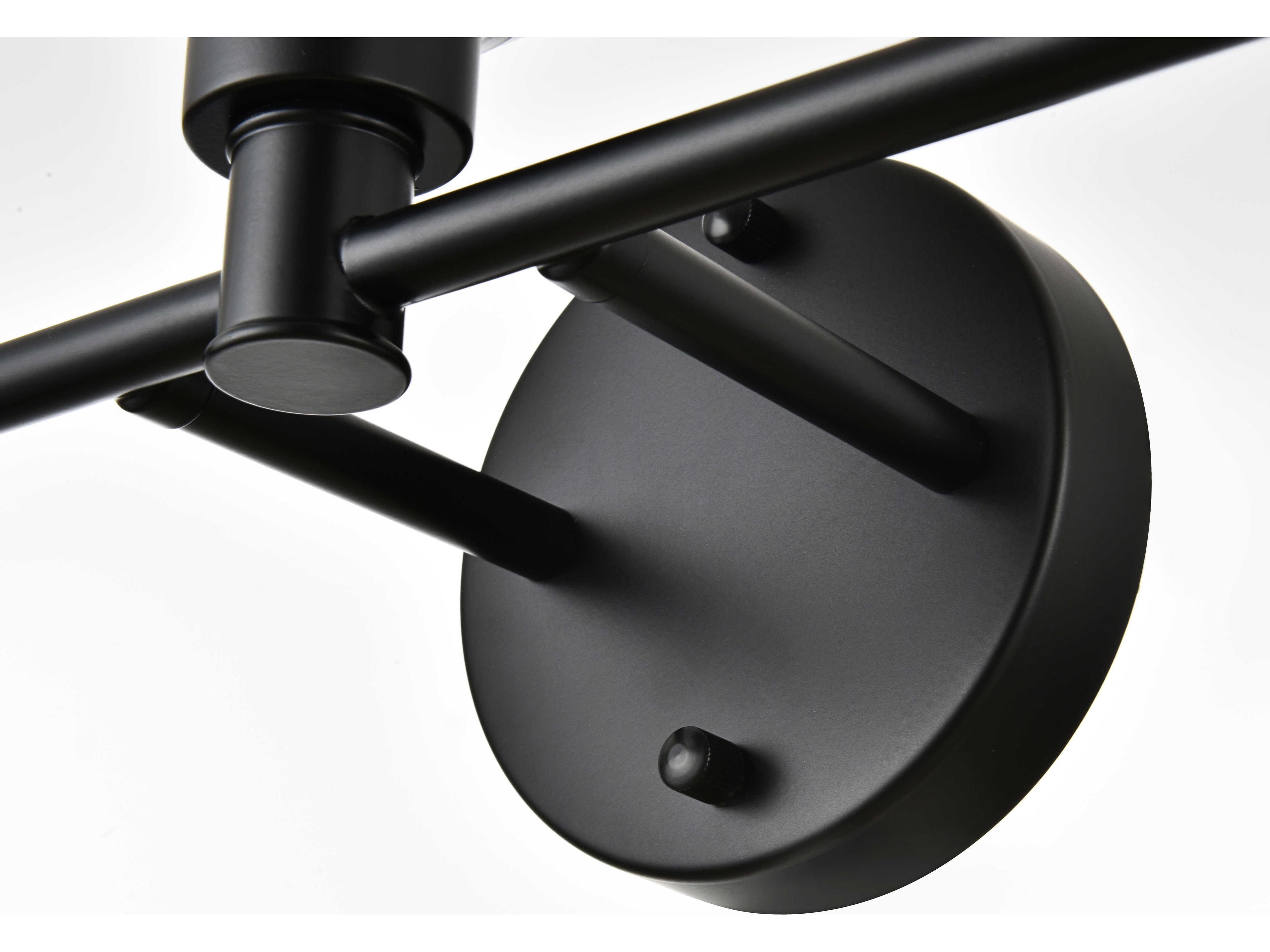 Elegant Lighting Jaelynn 3-Light Black Glass Vanity Light