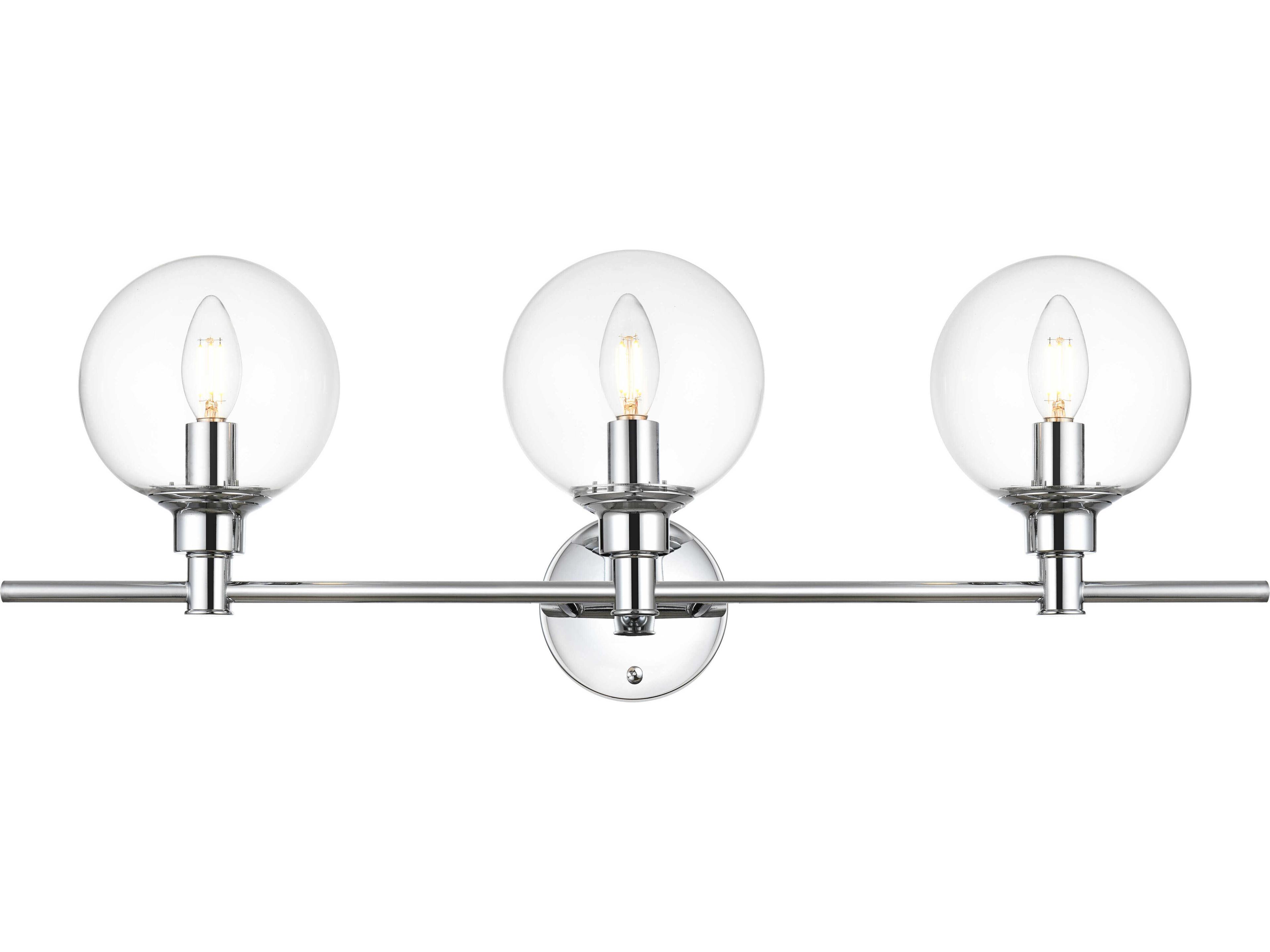 Elegant Lighting Jaelynn 3-Light Chrome Glass Vanity Light