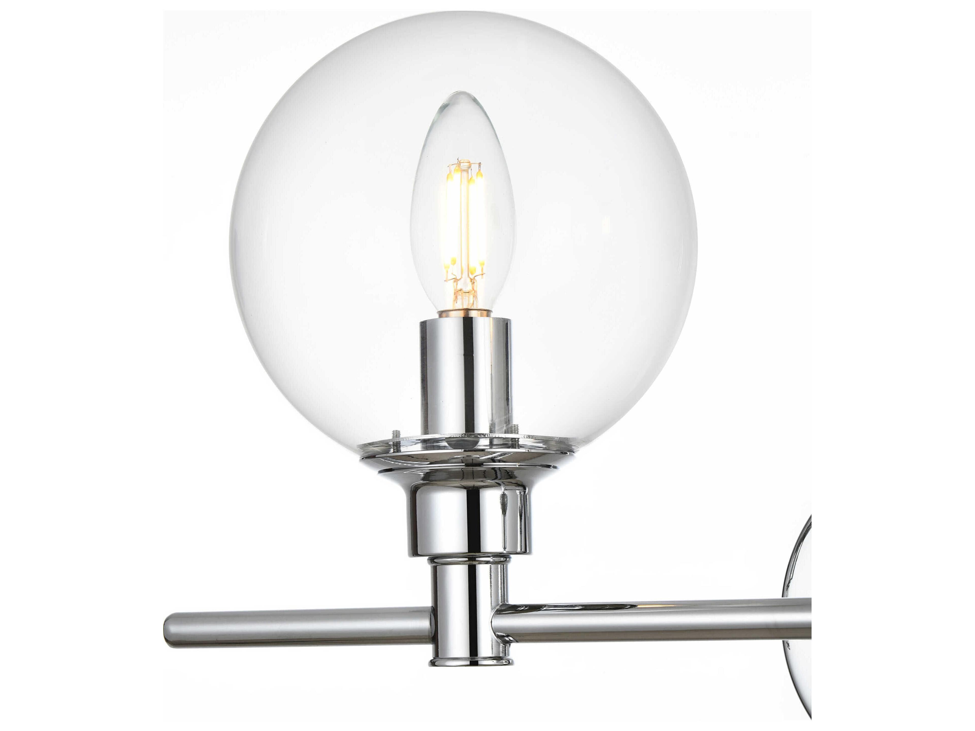 Elegant Lighting Jaelynn 3-Light Chrome Glass Vanity Light