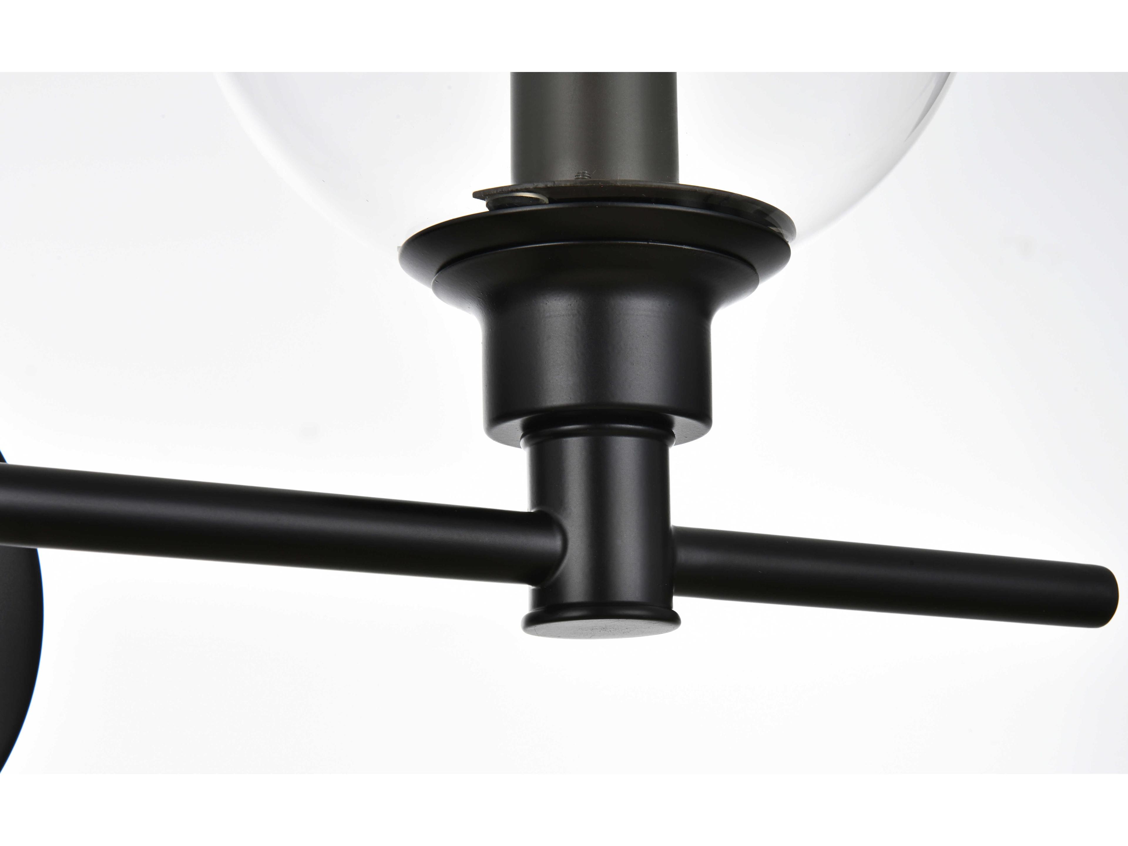 Elegant Lighting Jaelynn 4-Light Black Glass Vanity Light