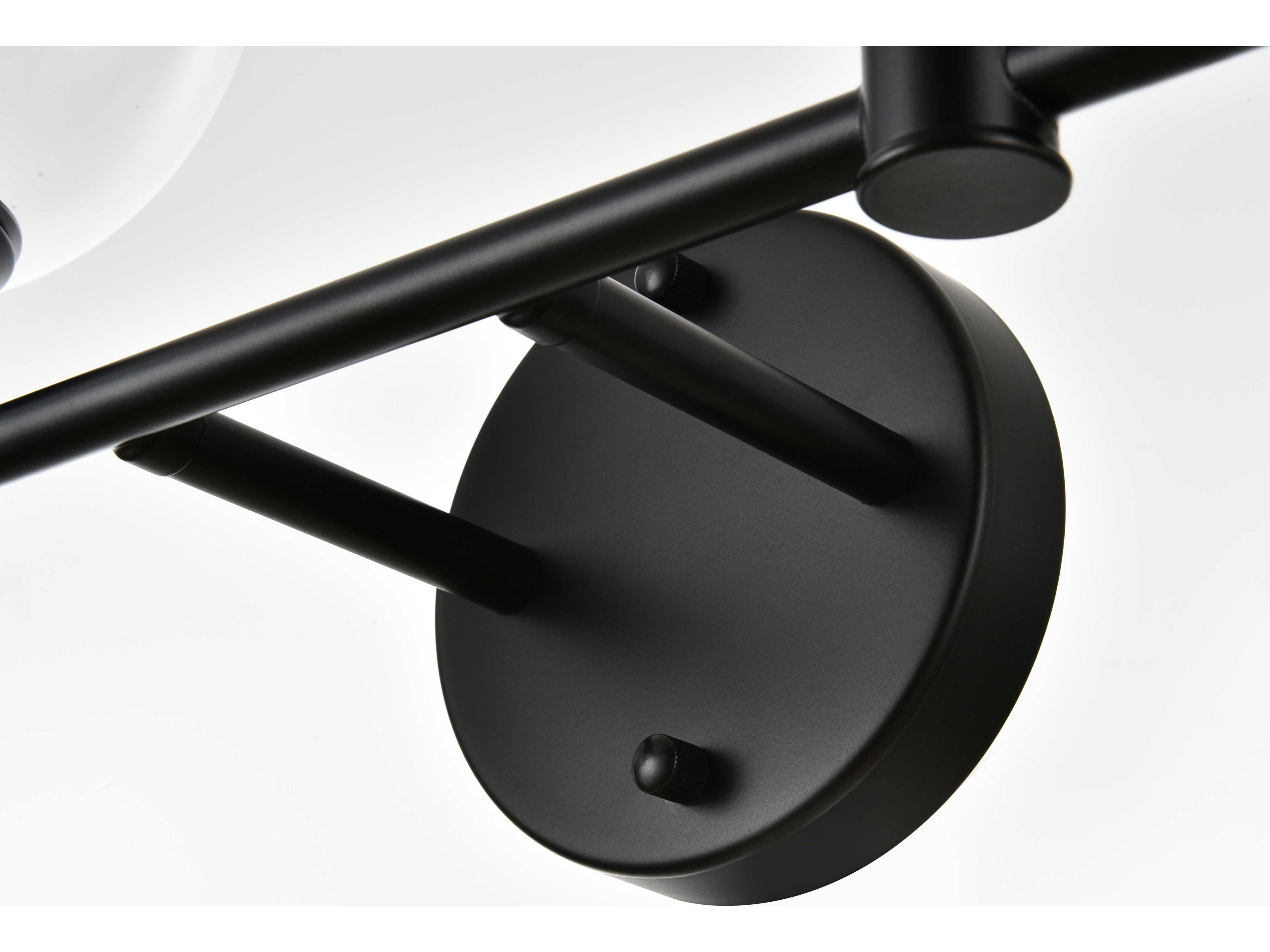 Elegant Lighting Jaelynn 4-Light Black Glass Vanity Light