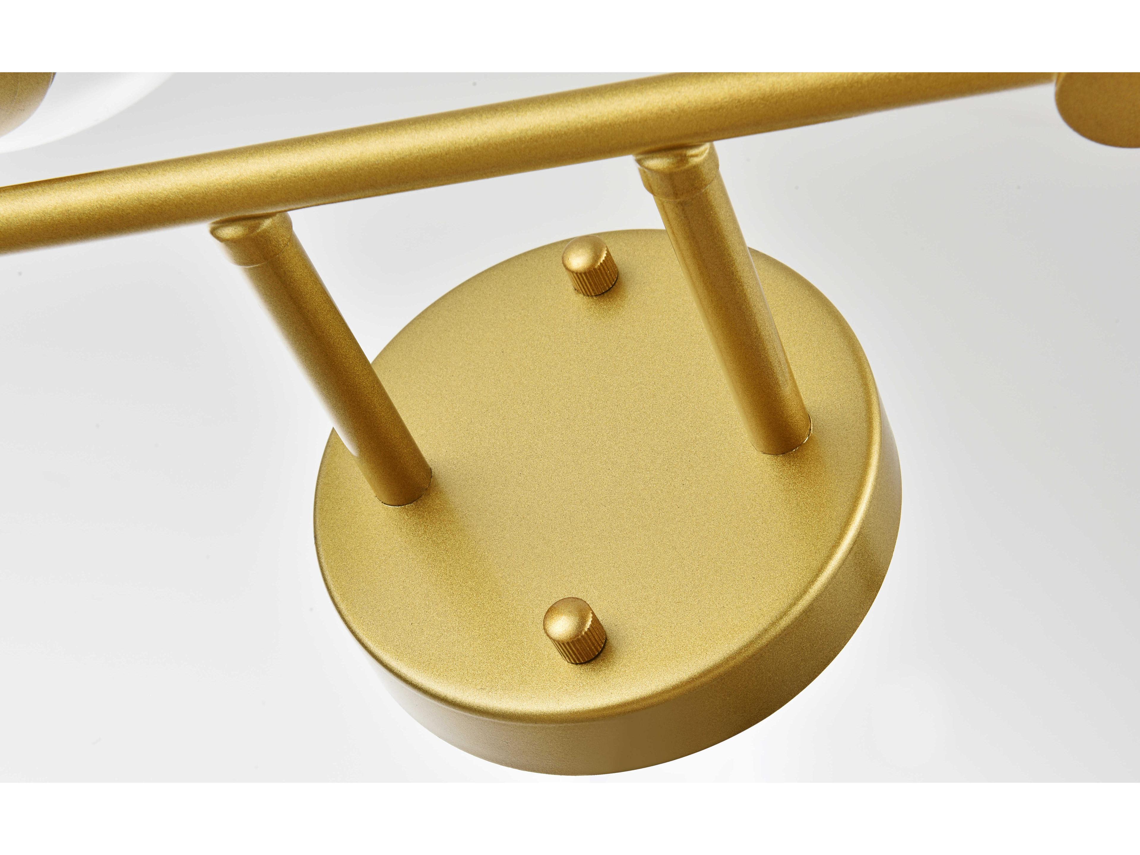 Elegant Lighting Jaelynn 4-Light Brass Glass Vanity Light