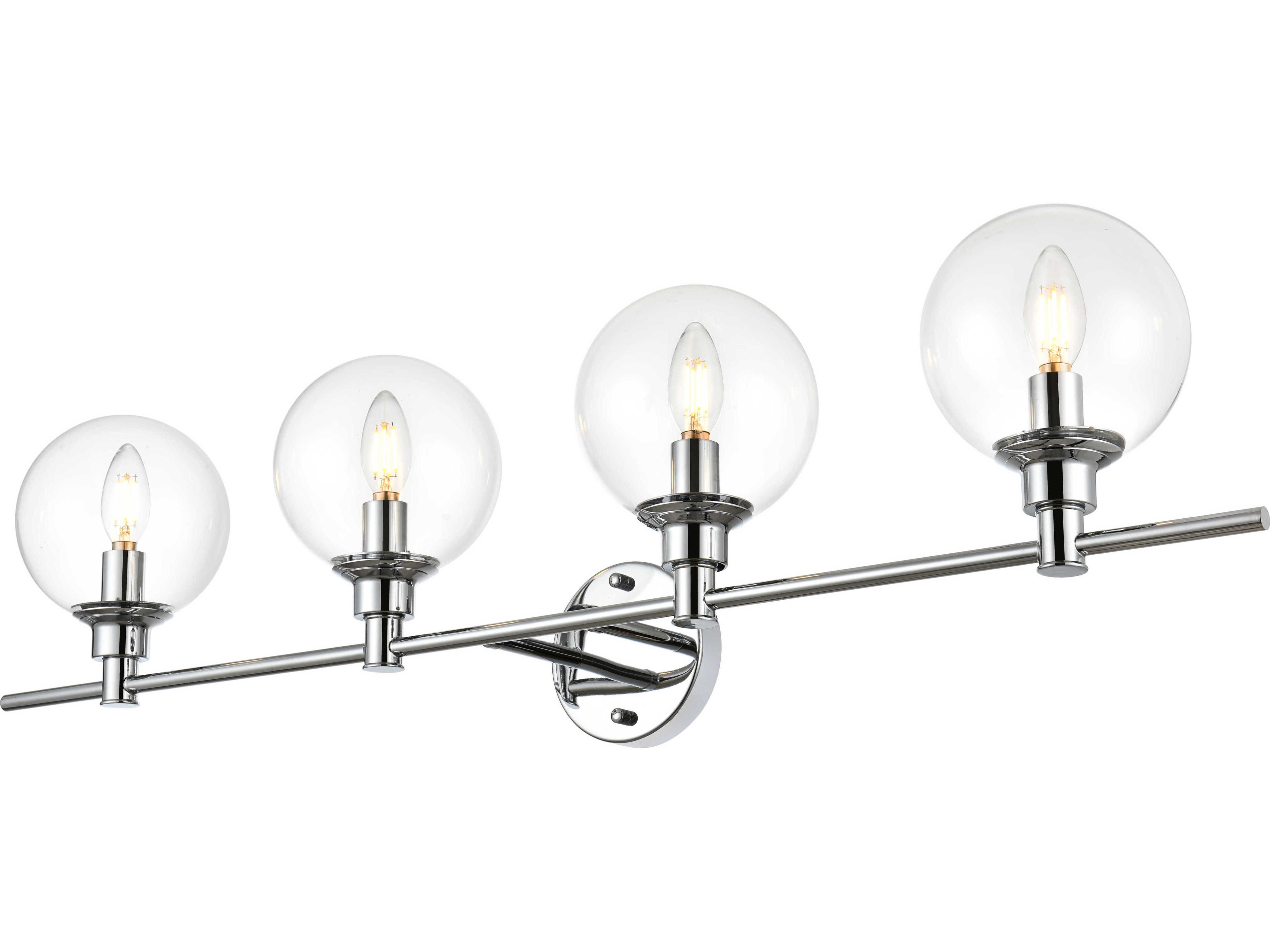 Jaelynn 4-Light Chrome Glass Vanity Light