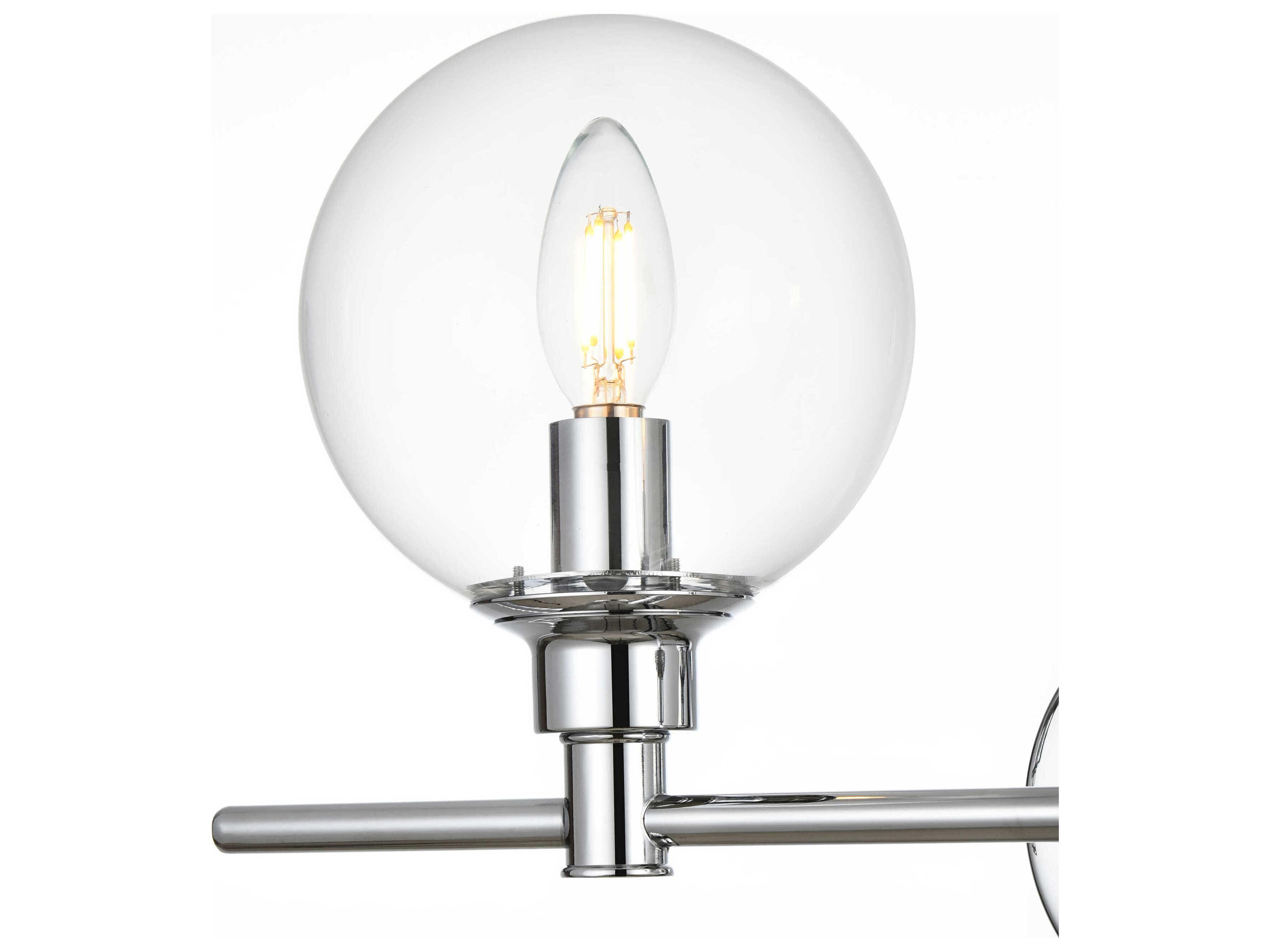 Elegant Lighting Jaelynn 4-Light Chrome Glass Vanity Light