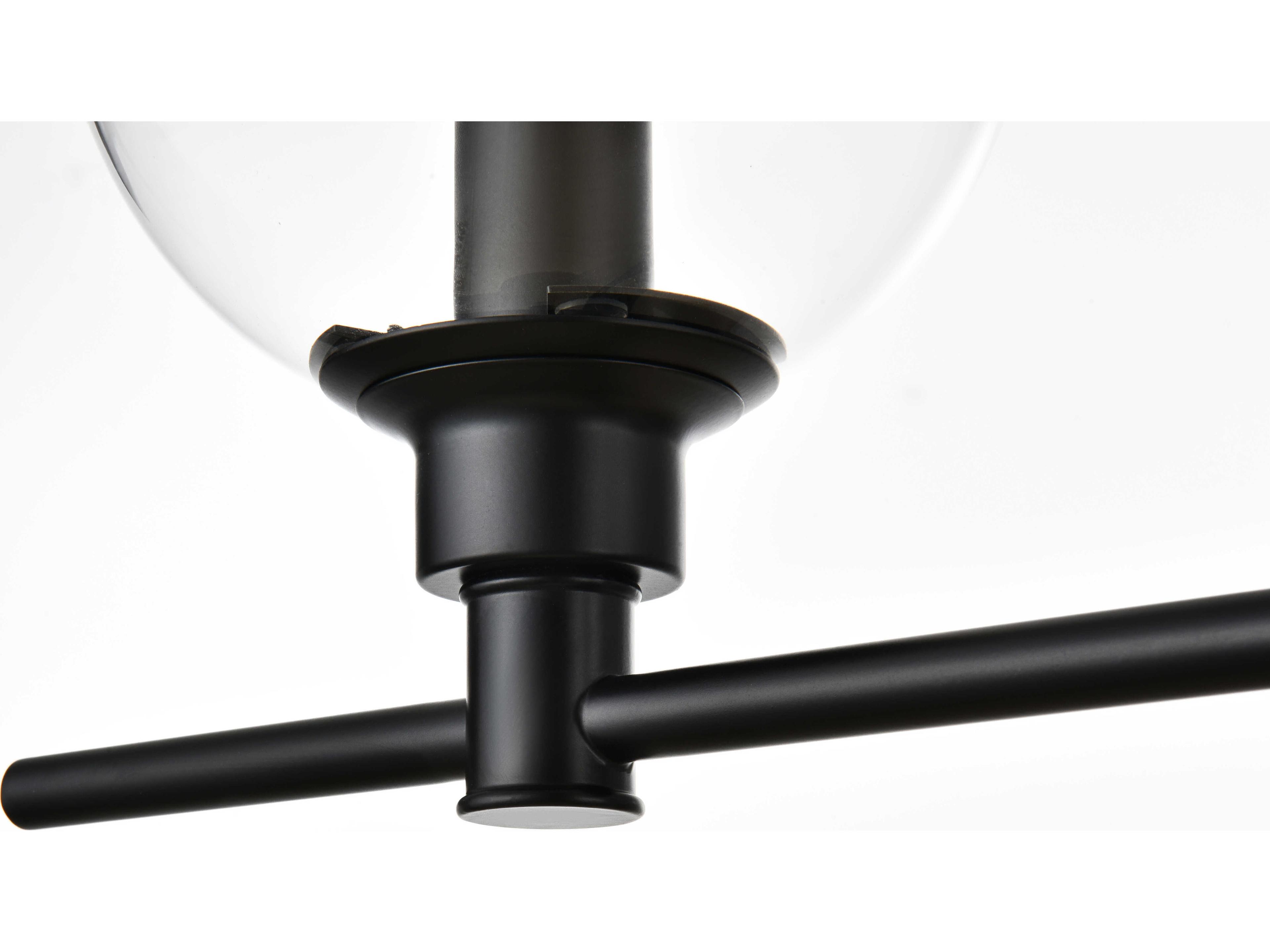 Elegant Lighting Jaelynn 5-Light Black Glass Vanity Light