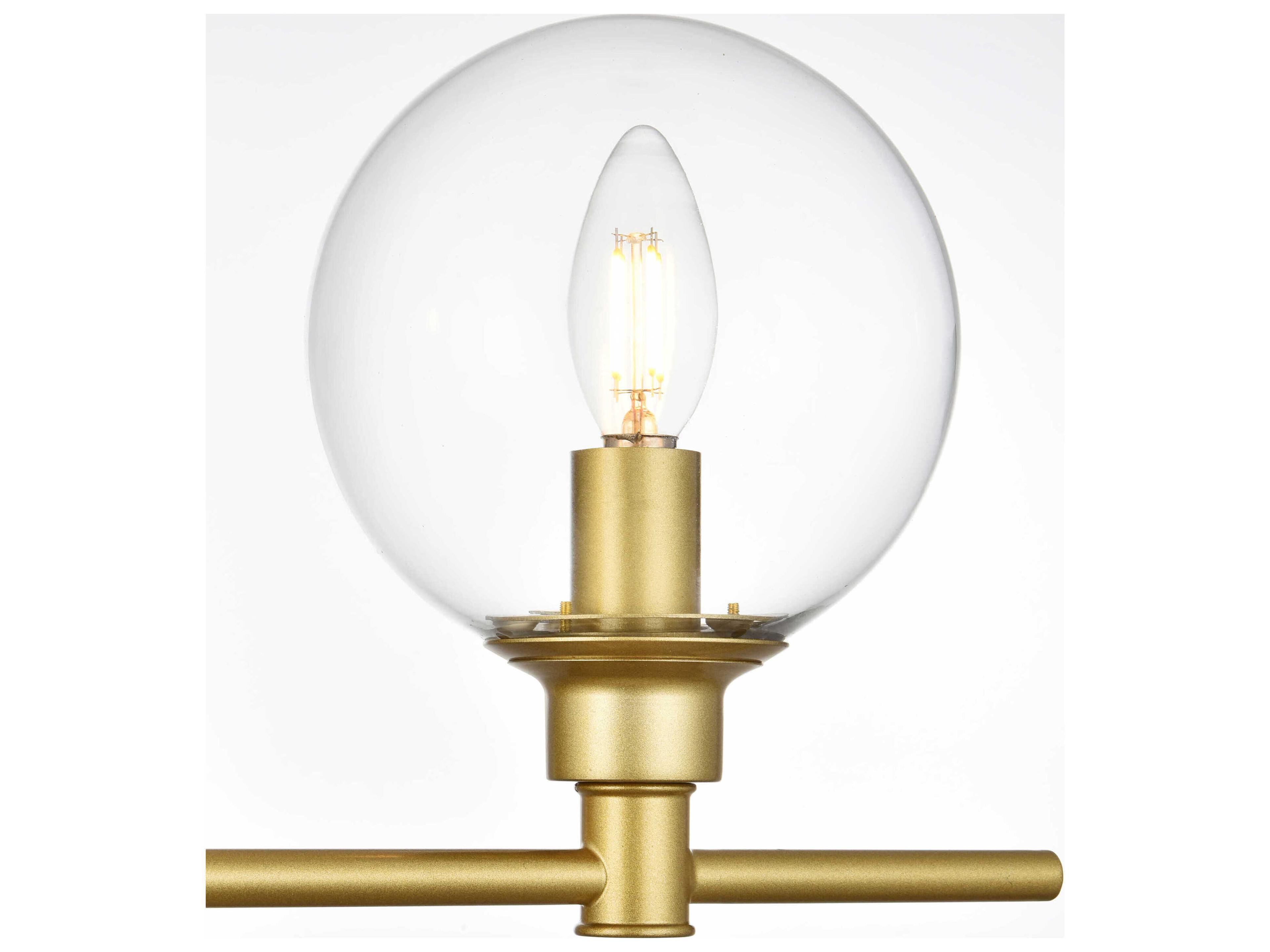 Elegant Lighting Jaelynn 5-Light Brass Glass Vanity Light