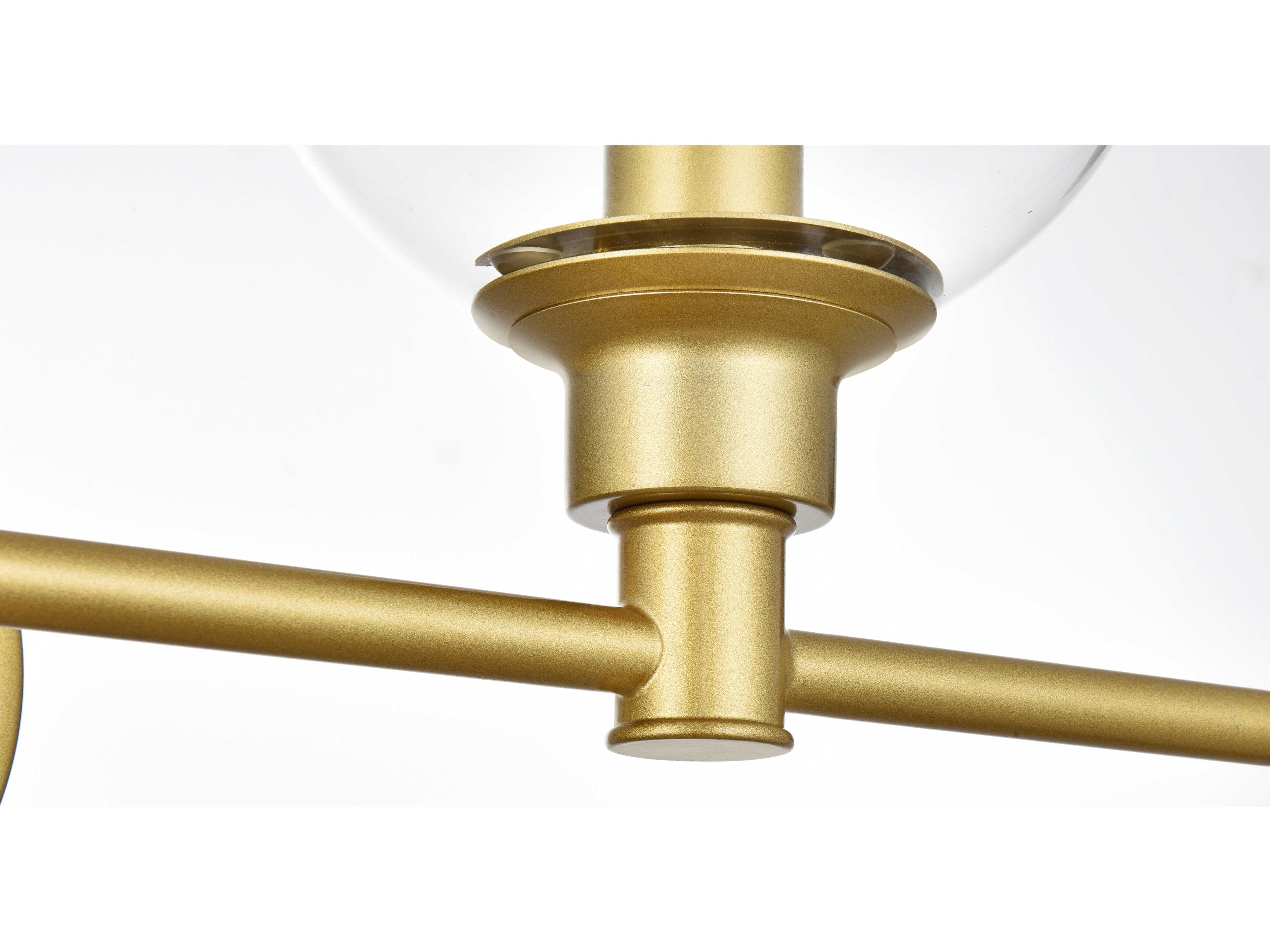 Elegant Lighting Jaelynn 5-Light Brass Glass Vanity Light