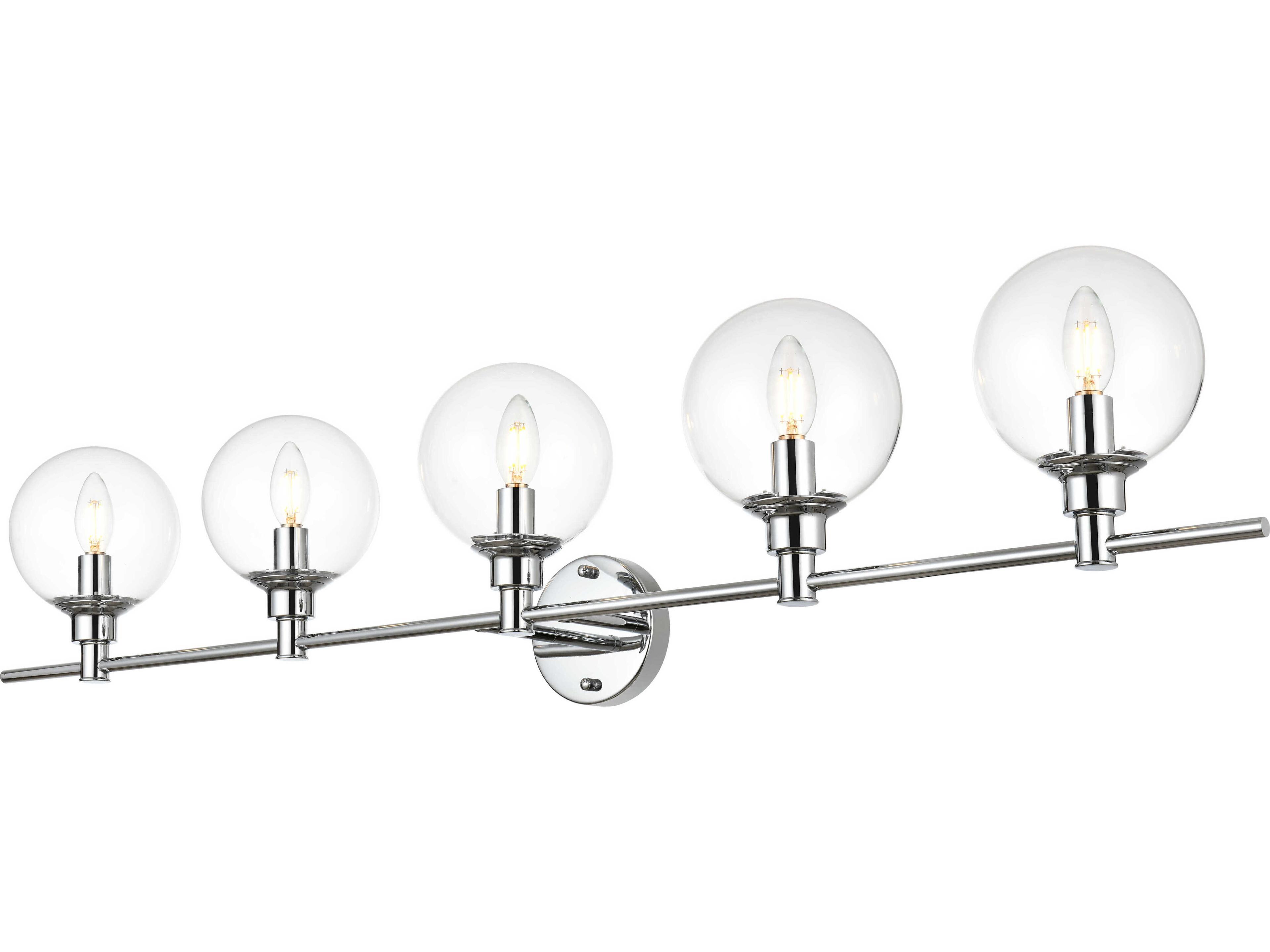 Jaelynn 5-Light Chrome Glass Vanity Light
