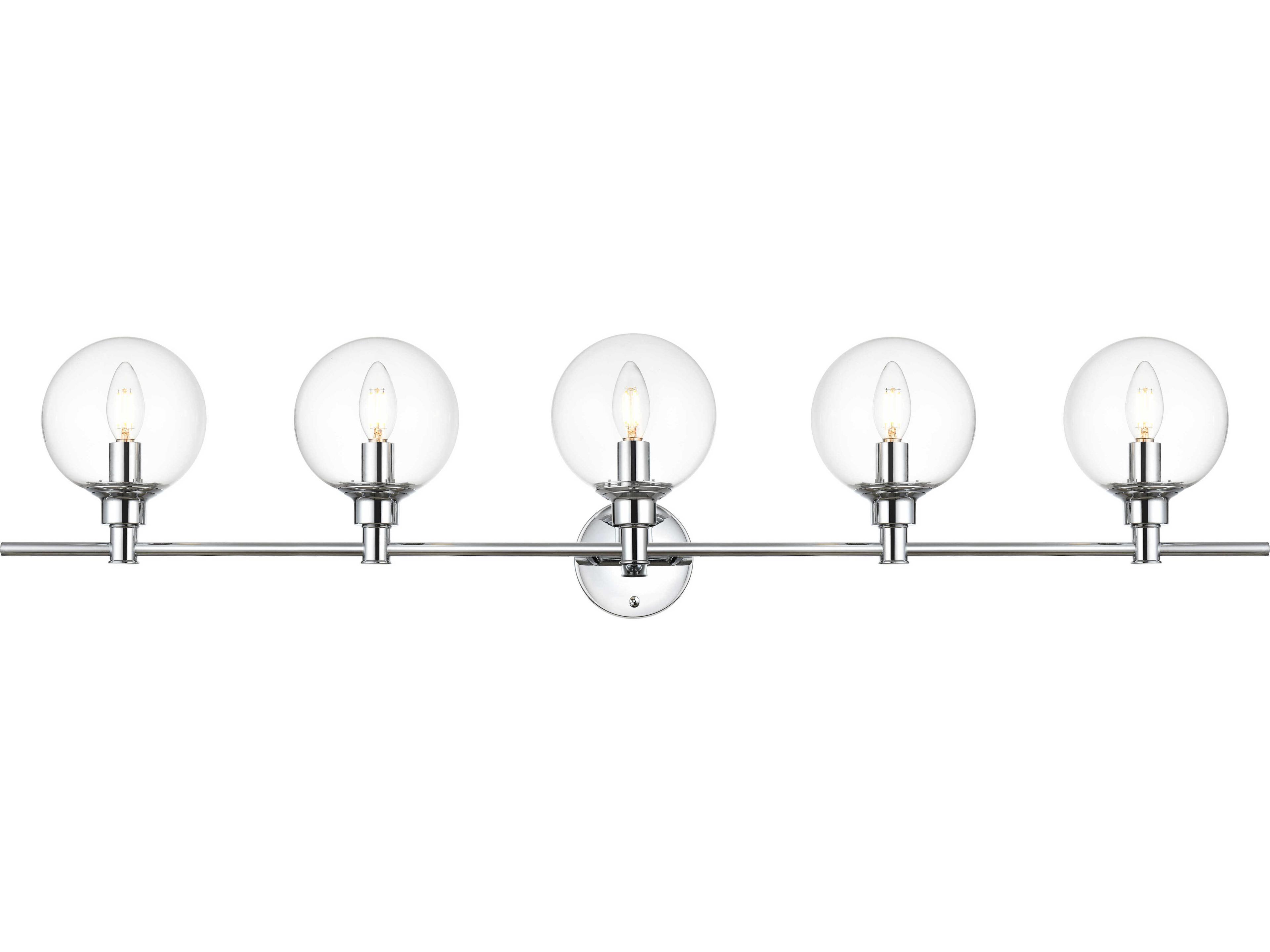 Elegant Lighting Jaelynn 5-Light Chrome Glass Vanity Light