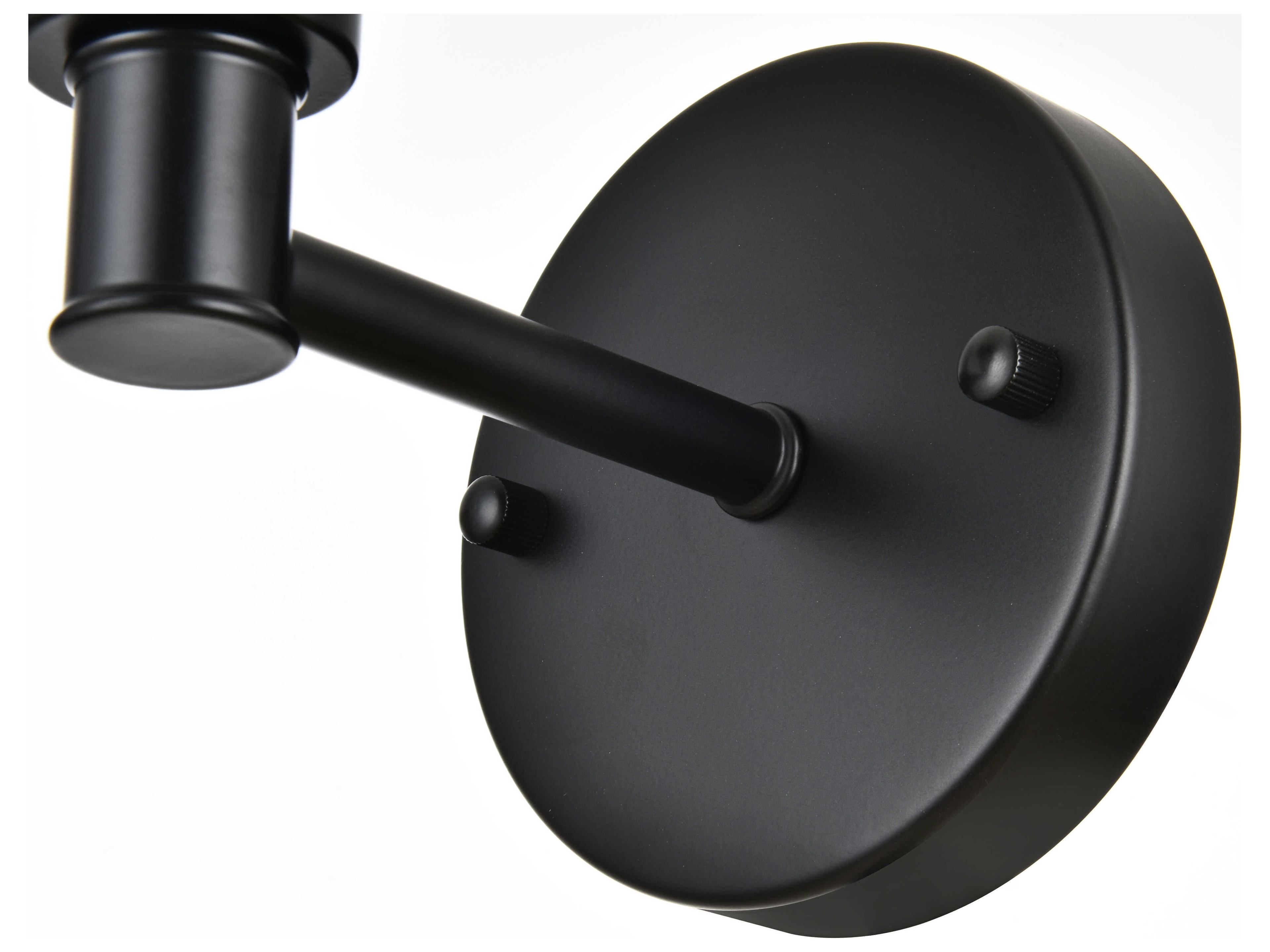 Elegant Lighting Jaelynn 1-Light Black Glass Wall Sconce