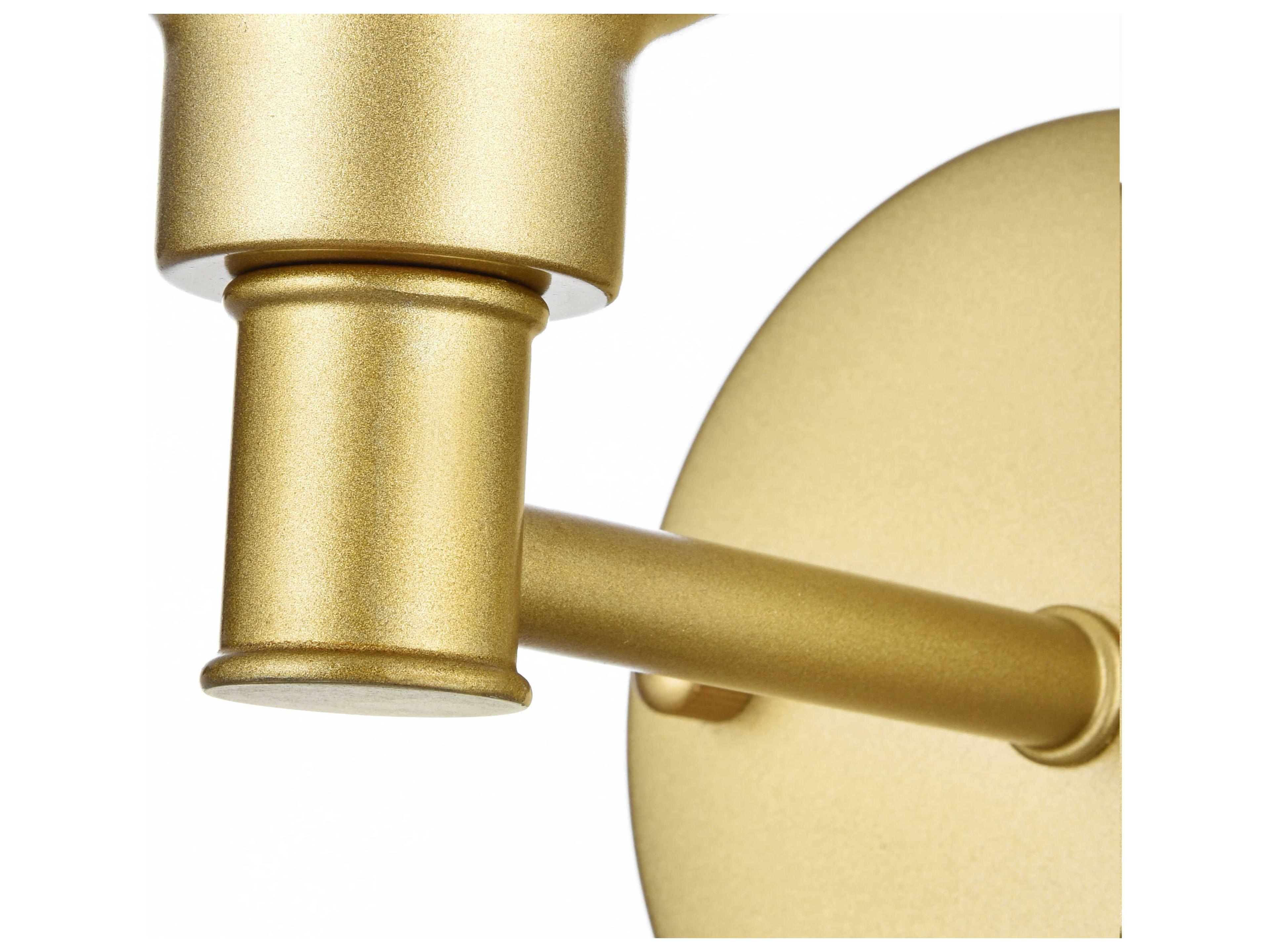 Elegant Lighting Jaelynn 1-Light Brass Glass Wall Sconce