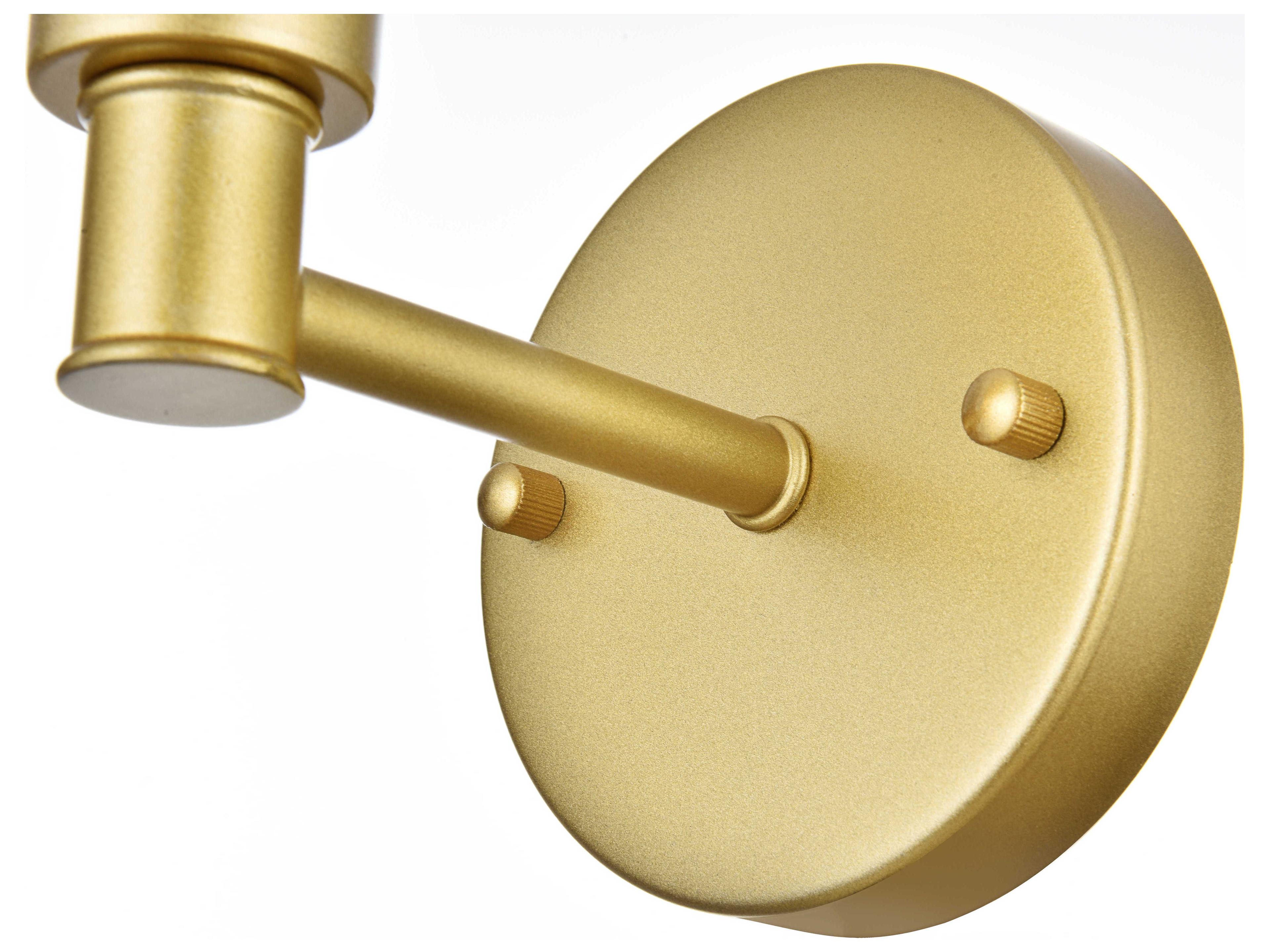 Elegant Lighting Jaelynn 1-Light Brass Glass Wall Sconce