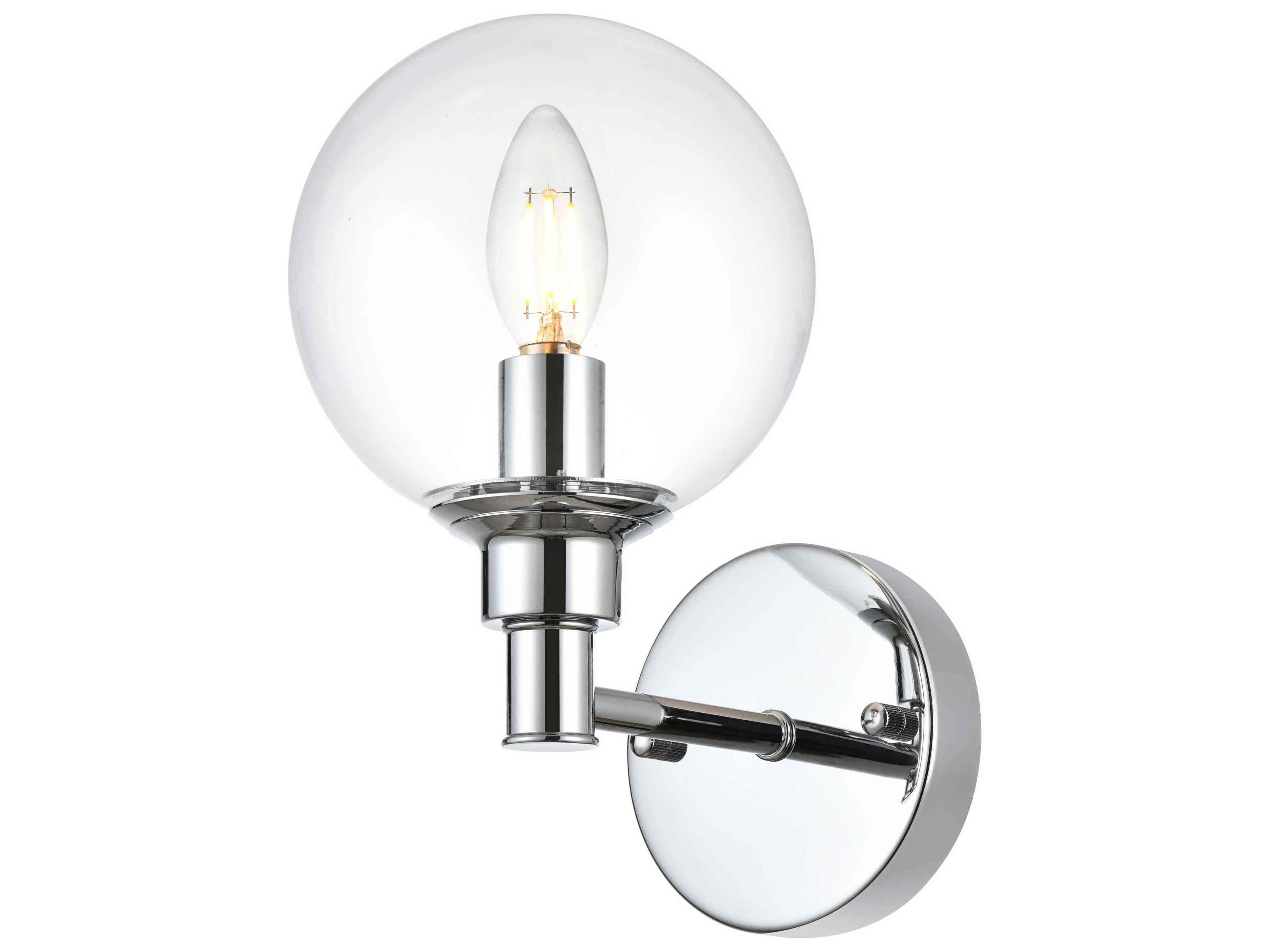 Jaelynn 1-Light Chrome Glass Wall Sconce