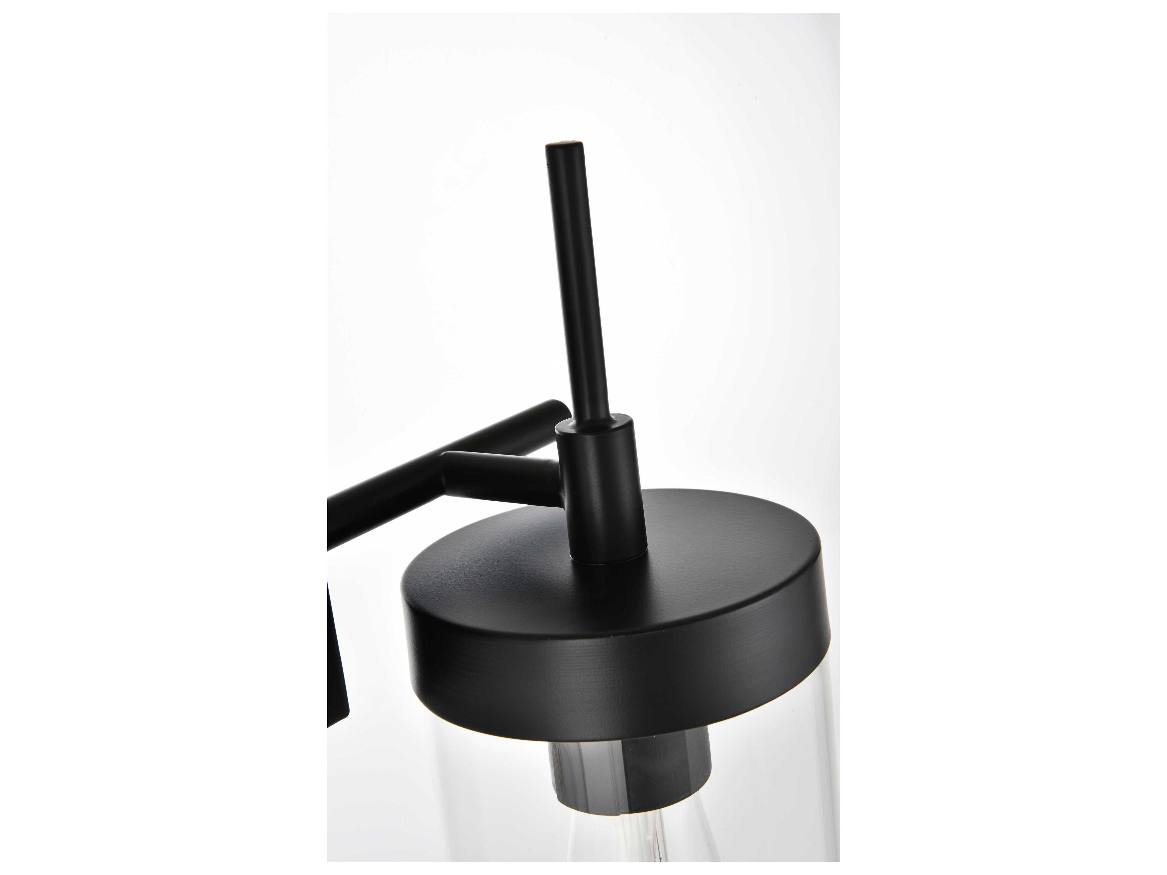 Elegant Lighting Benny 2-Light Black Glass Vanity Light