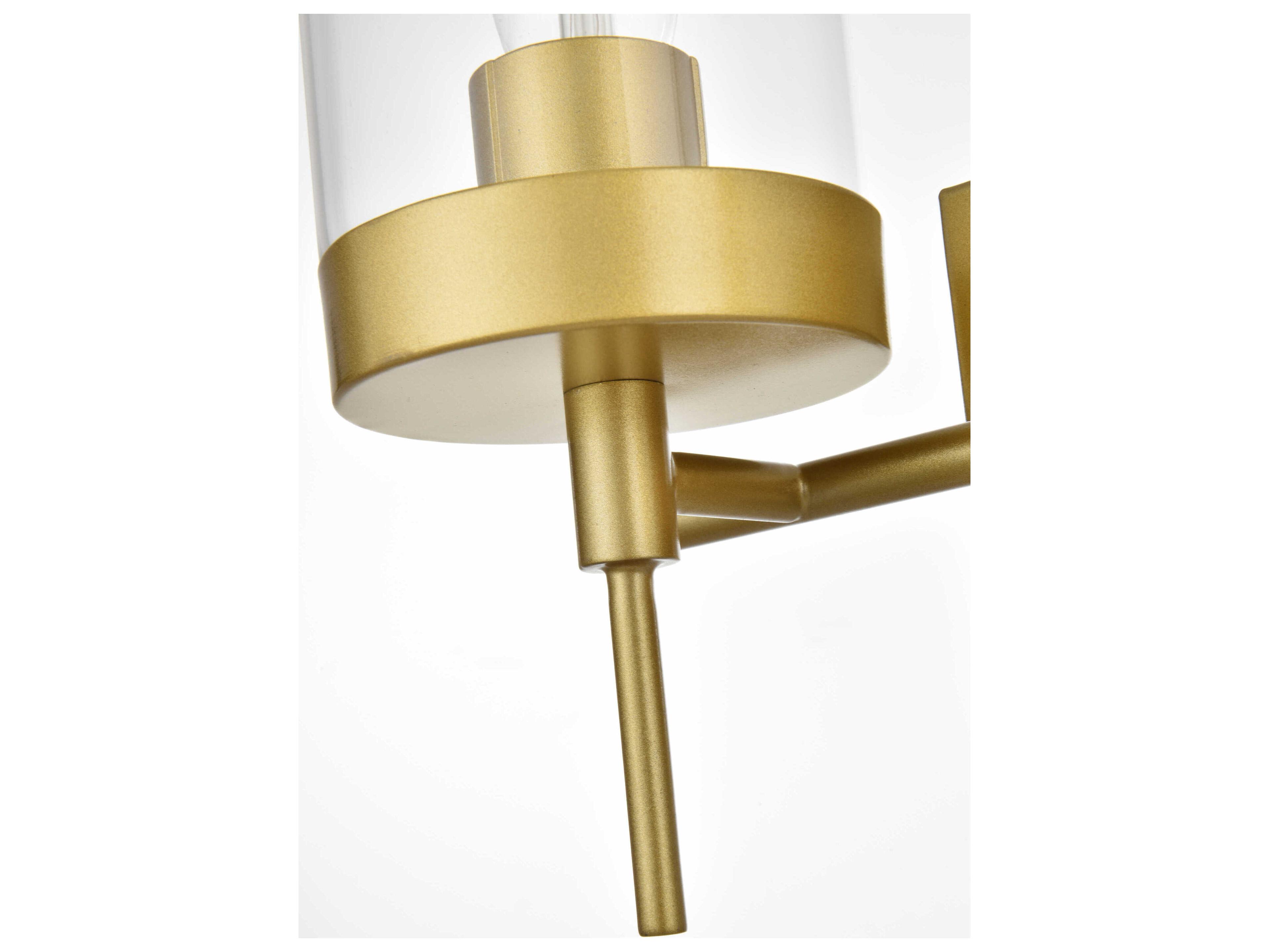 Elegant Lighting Benny 2-Light Brass Glass Vanity Light