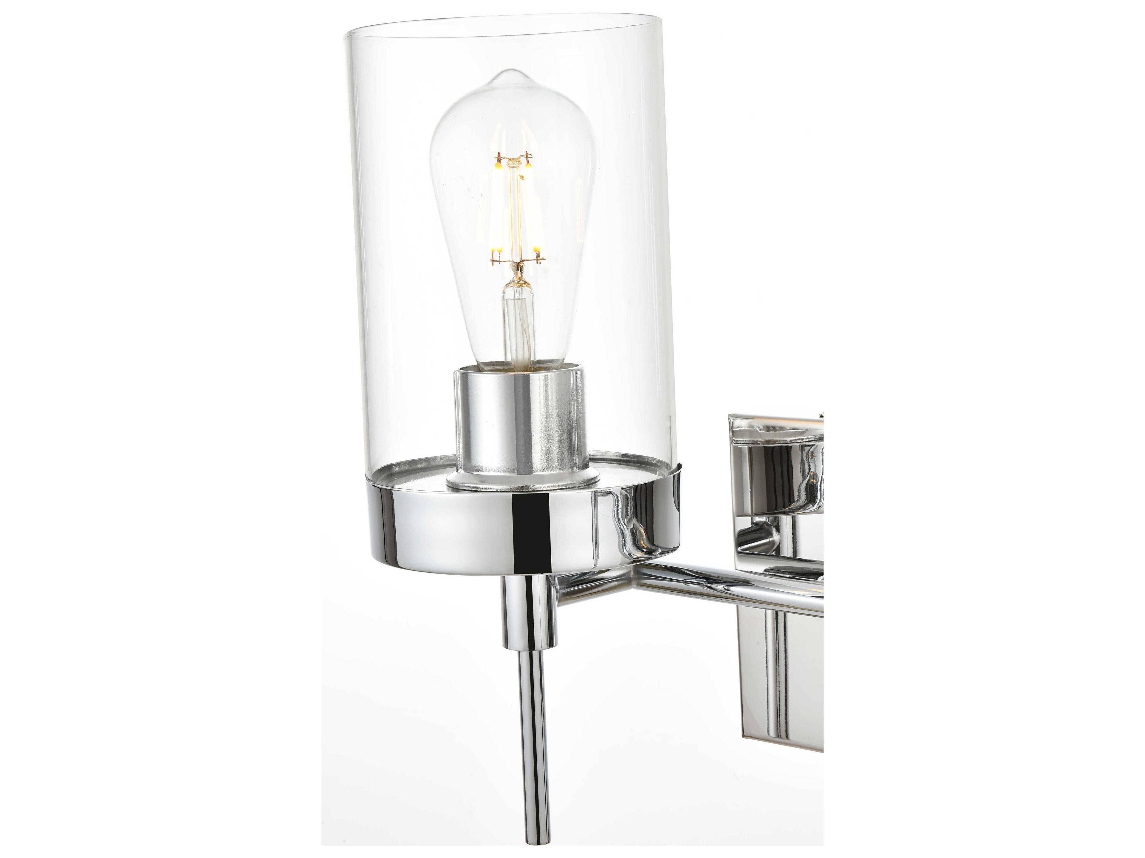 Elegant Lighting Benny 2-Light Chrome Glass Vanity Light