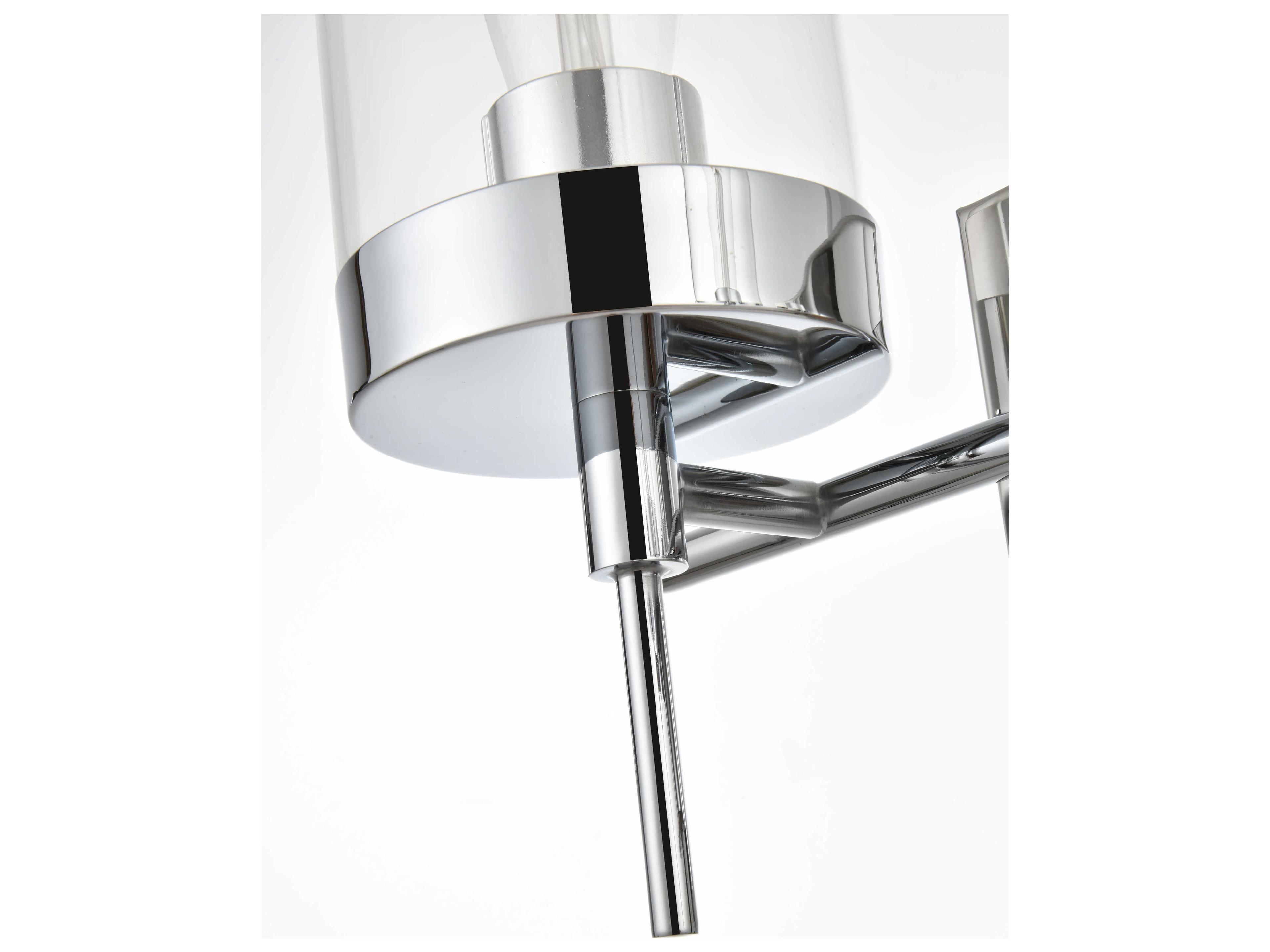 Elegant Lighting Benny 2-Light Chrome Glass Vanity Light