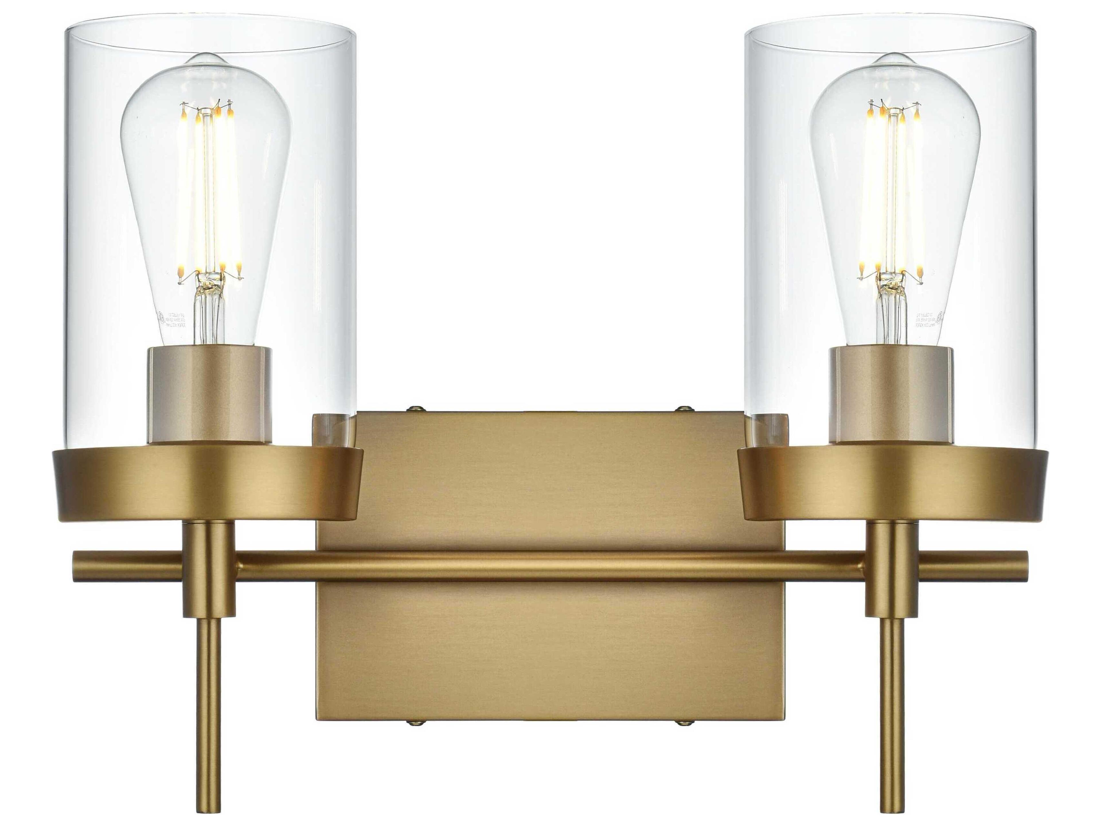 Elegant Lighting Taryin 2-Light Satin Gold Vanity Light