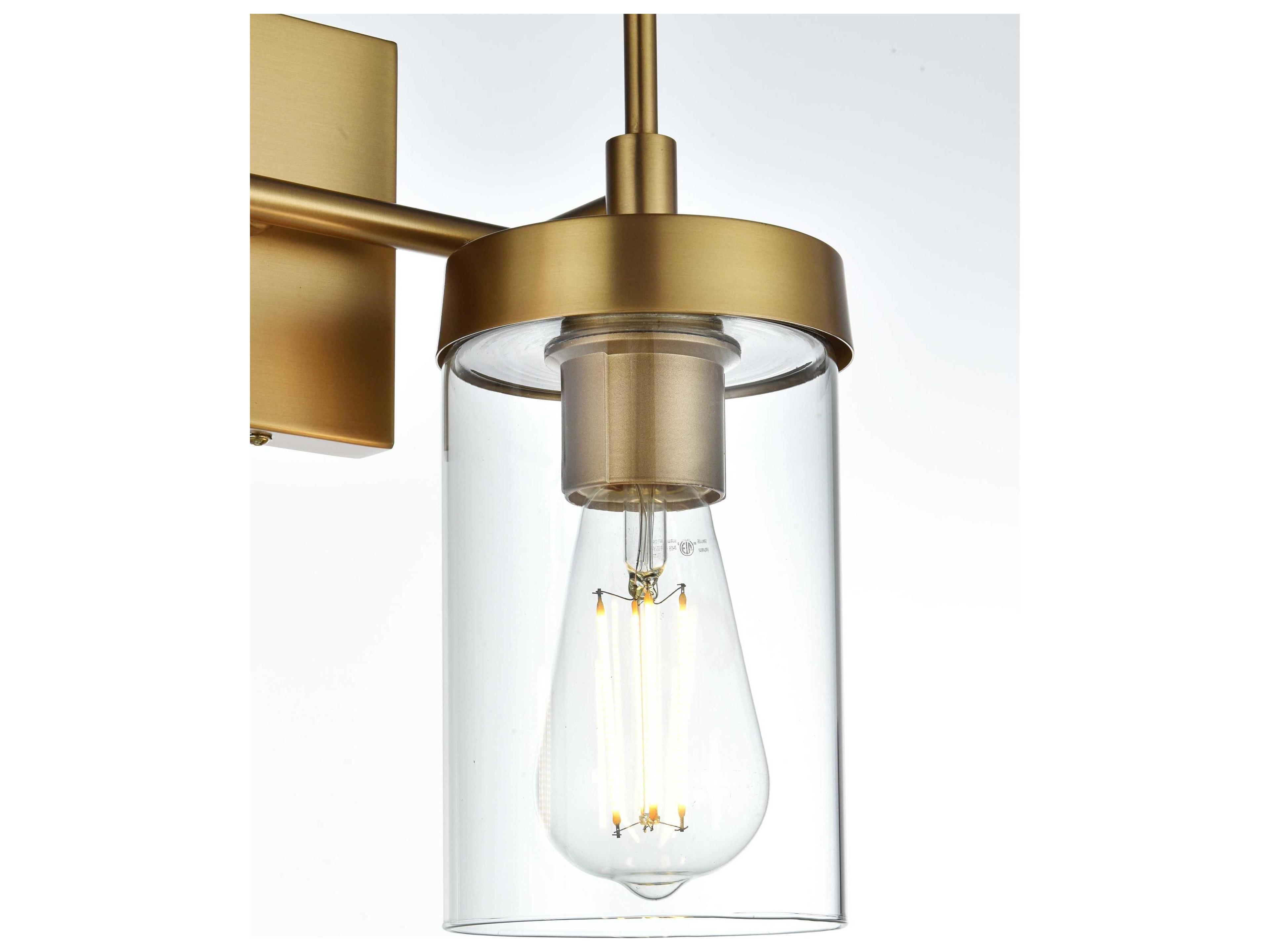 Elegant Lighting Taryin 2-Light Satin Gold Vanity Light