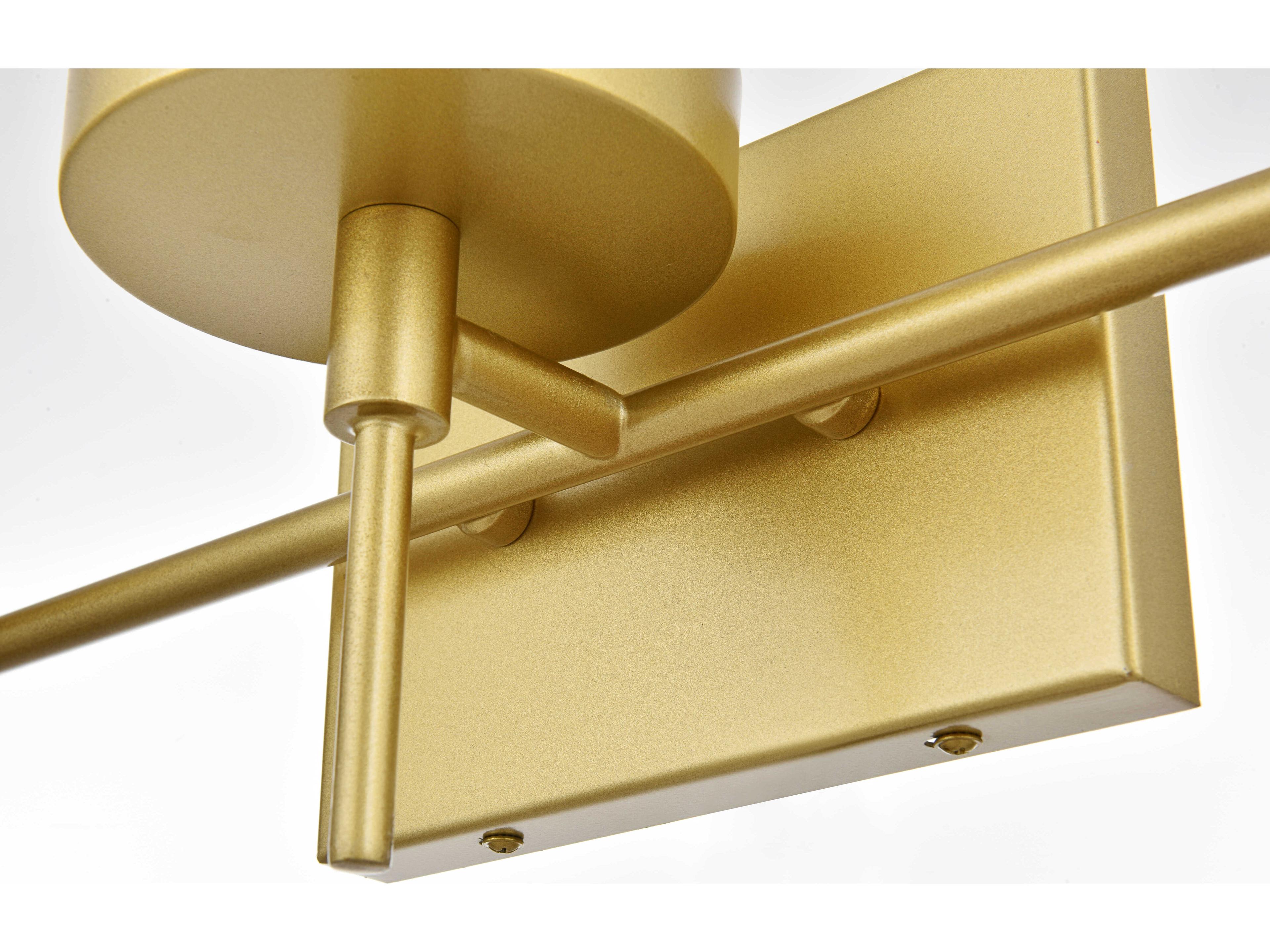 Elegant Lighting Benny 3-Light Brass Glass Vanity Light