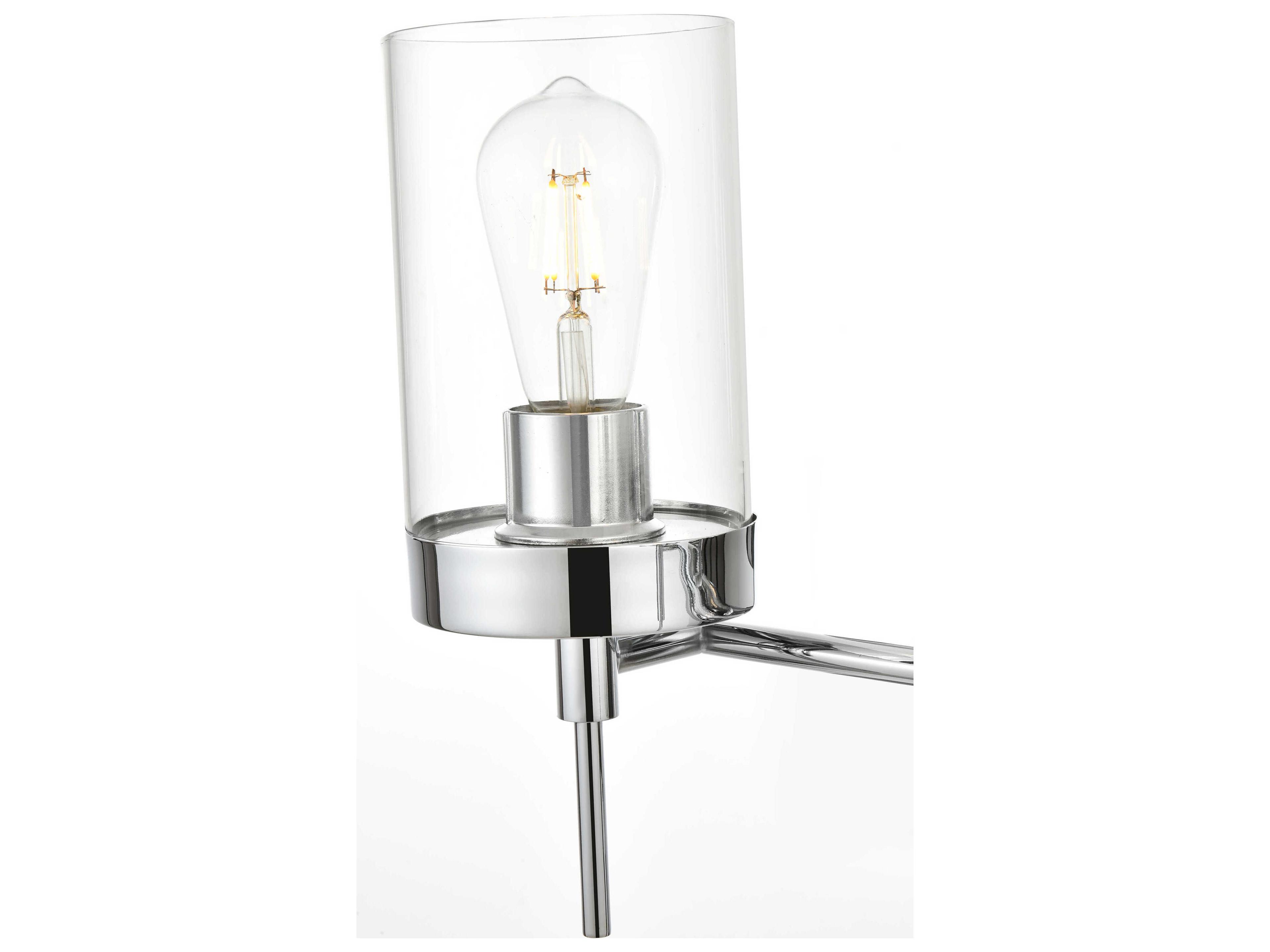 Elegant Lighting Benny 3-Light Chrome Glass Vanity Light