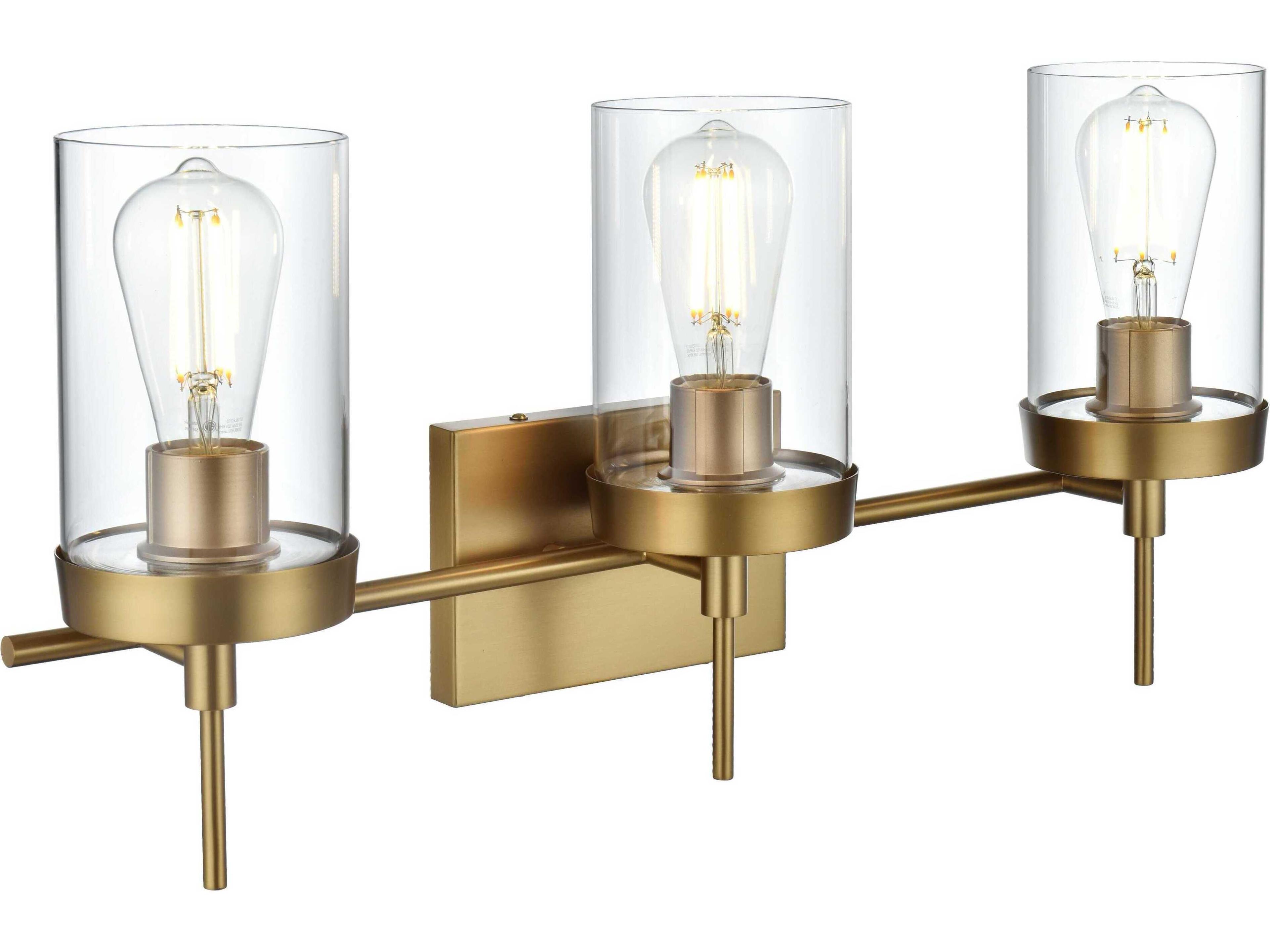 Elegant Lighting Taryin 3-Light Satin Gold Vanity Light