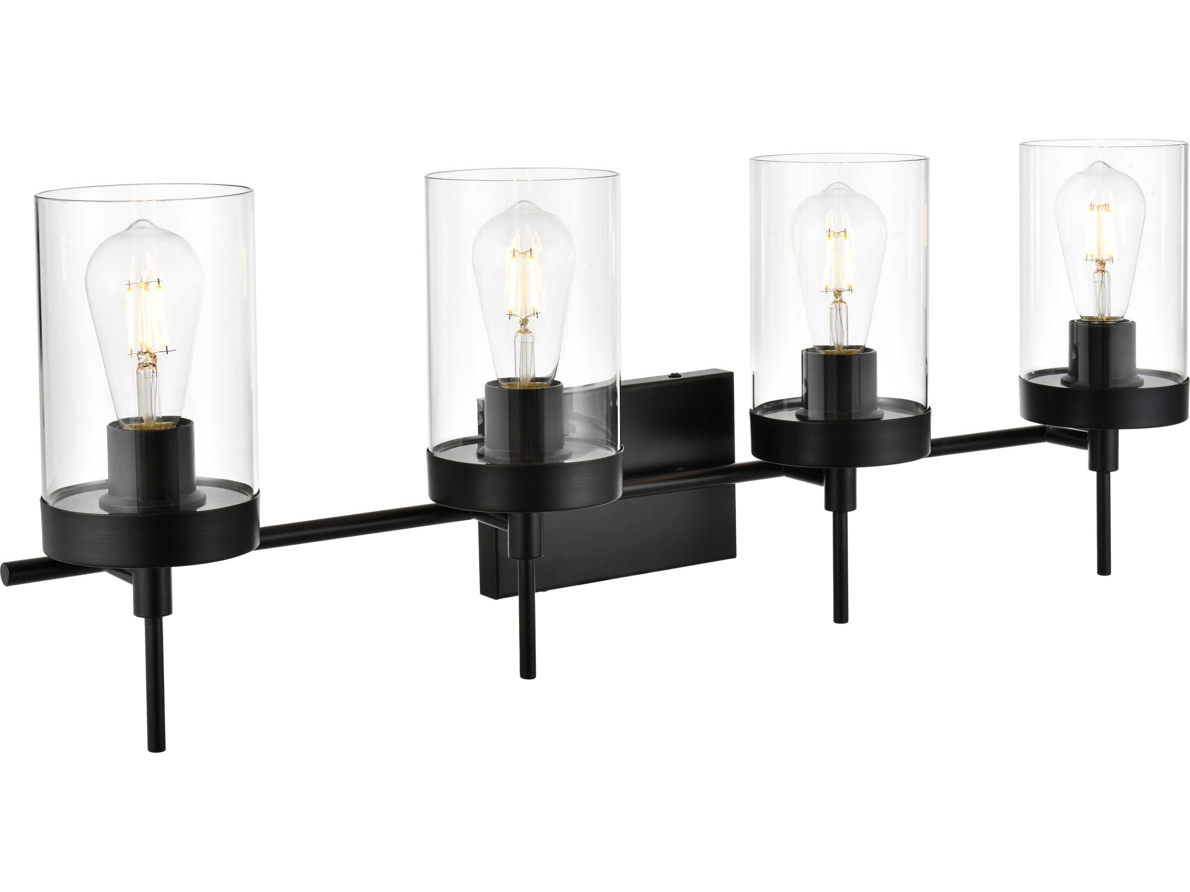 Elegant Lighting Benny 4-Light Black Glass Vanity Light