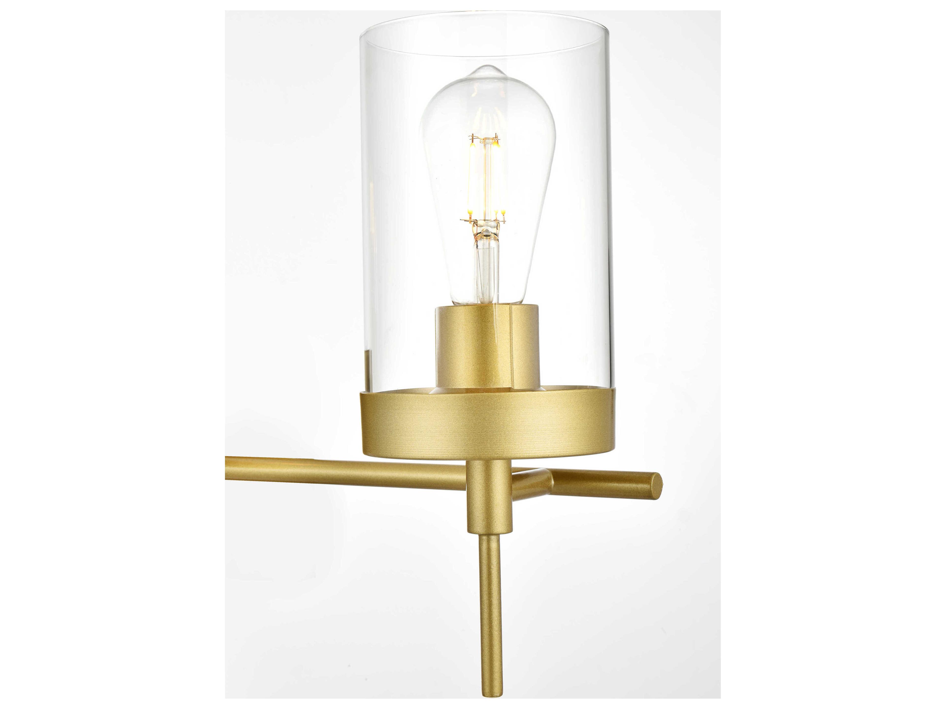 Elegant Lighting Benny 4-Light Brass Glass Vanity Light